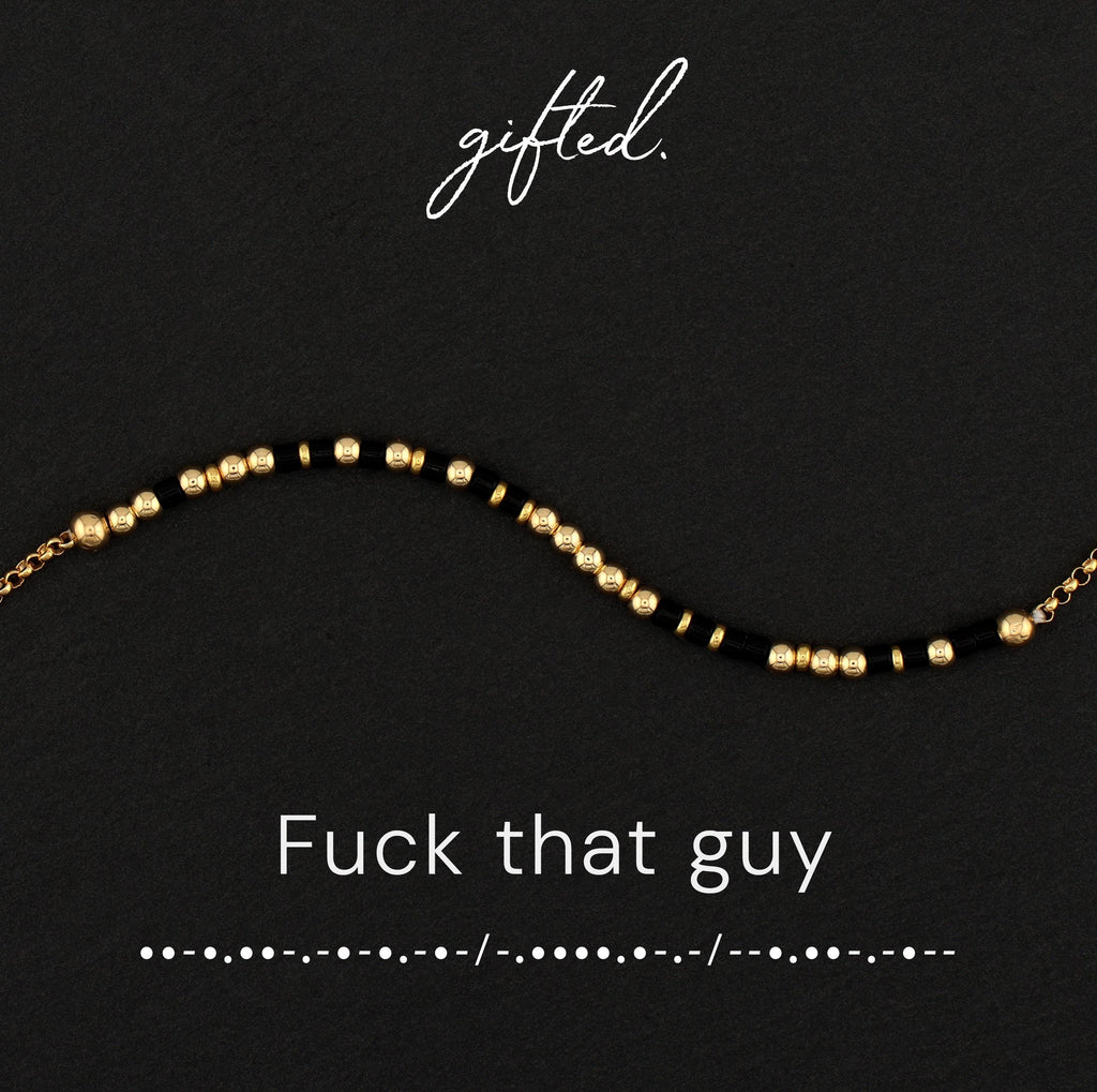 SEO - Custom Morse Code Bracelet, Fuck That Guy | Breakup & Friend Support Gift | Hidden Message Jewelry
