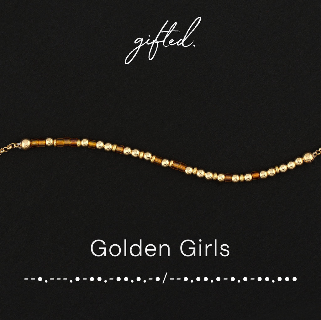 Custom Morse Code Bracelet, Golden Girls Gift | Stay Golden, Thank You For Being a Friend | Hidden Message Jewelry