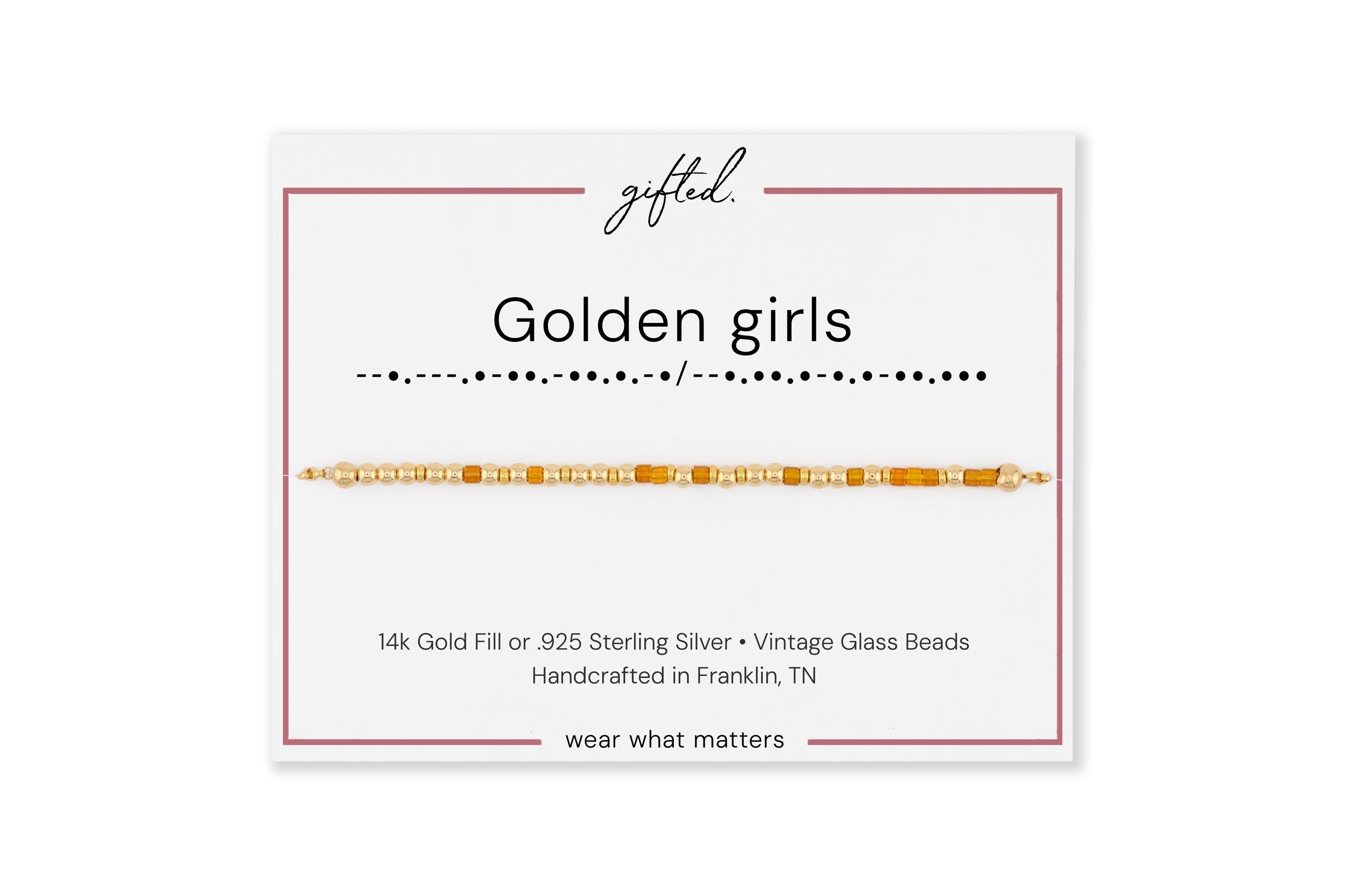 Custom Morse Code Bracelet, Golden Girls Gift | Stay Golden, Thank You For Being a Friend | Hidden Message Jewelry