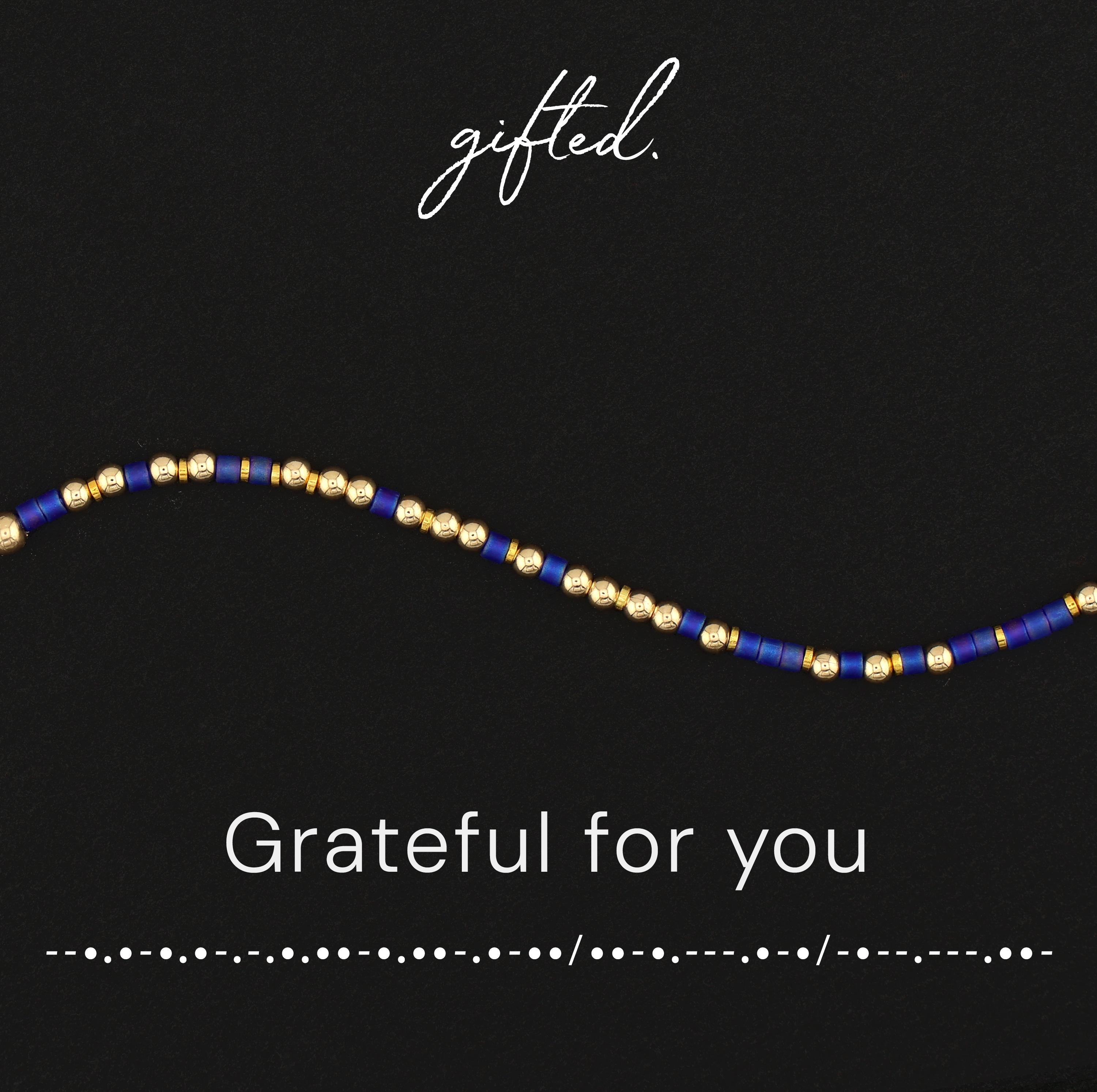 Custom Morse Code Bracelet, Grateful for You | Thank You & Appreciation Gift | Hidden Message Jewelry