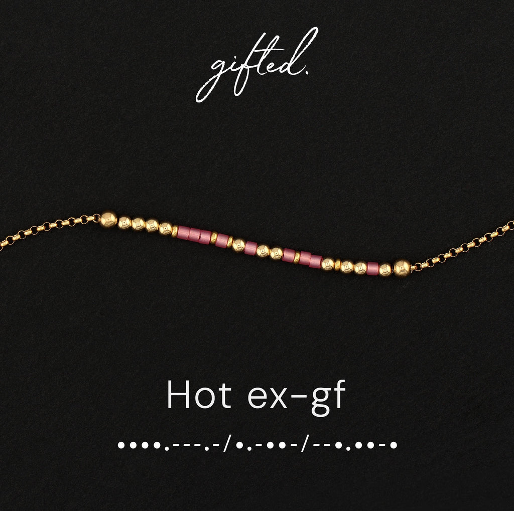 Custom Morse Code Necklace, Hot Ex-Girlfriend | Breakup & Empowerment Gift | Hidden Message Jewelry