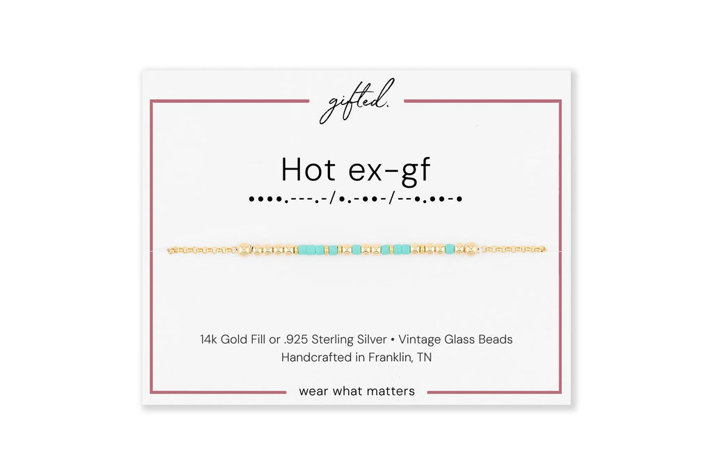 Custom Morse Code Bracelet, Hot Ex-Girlfriend | Breakup & Empowerment Gift | Hidden Message Jewelry