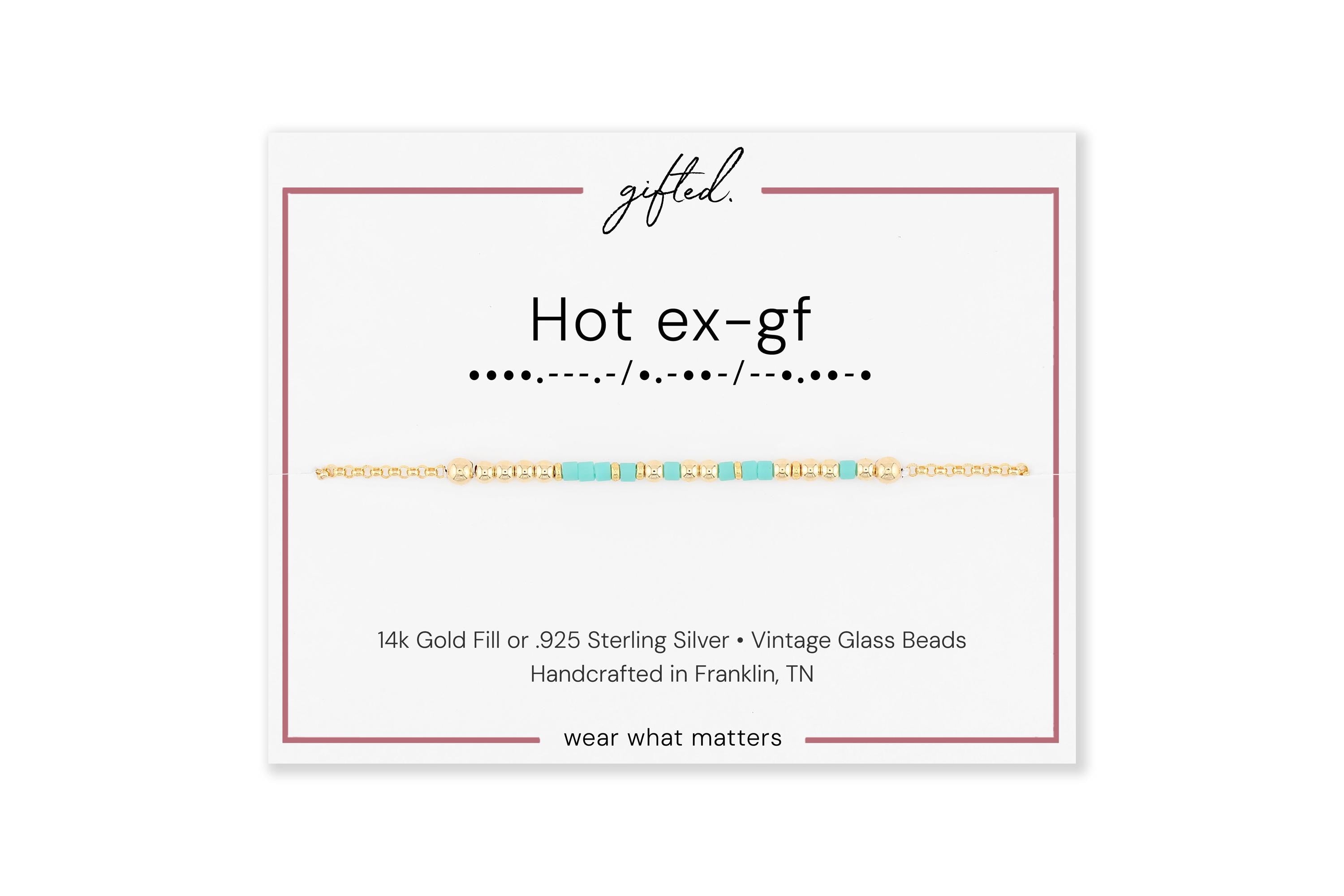 Custom Morse Code Bracelet, Hot Ex-Girlfriend | Breakup & Empowerment Gift | Hidden Message Jewelry