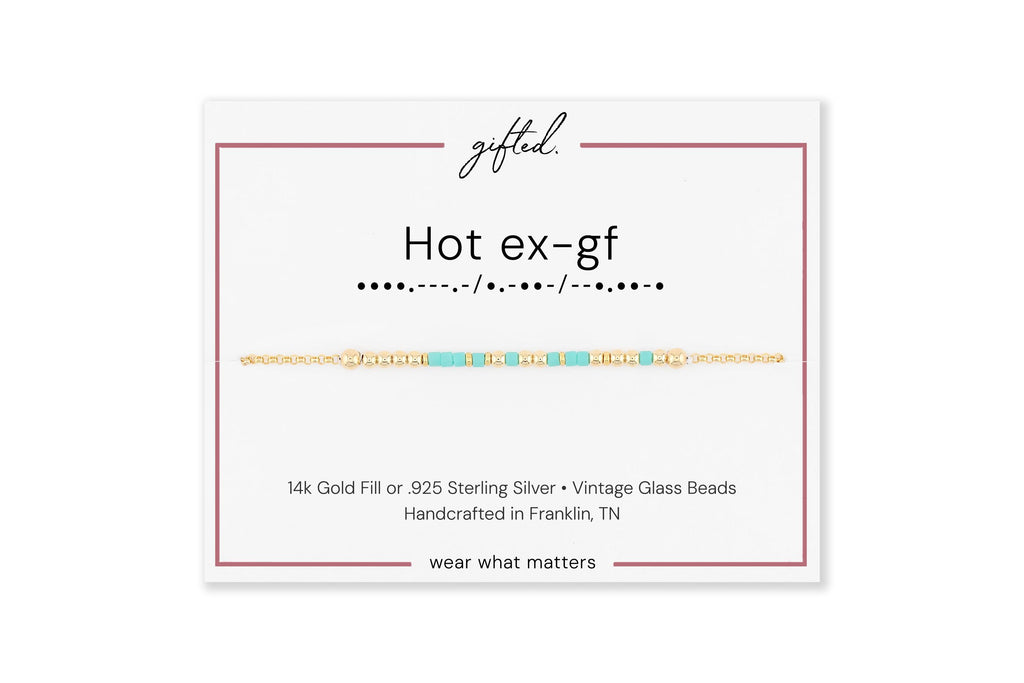 Custom Morse Code Necklace, Hot Ex-Girlfriend | Breakup & Empowerment Gift | Hidden Message Jewelry