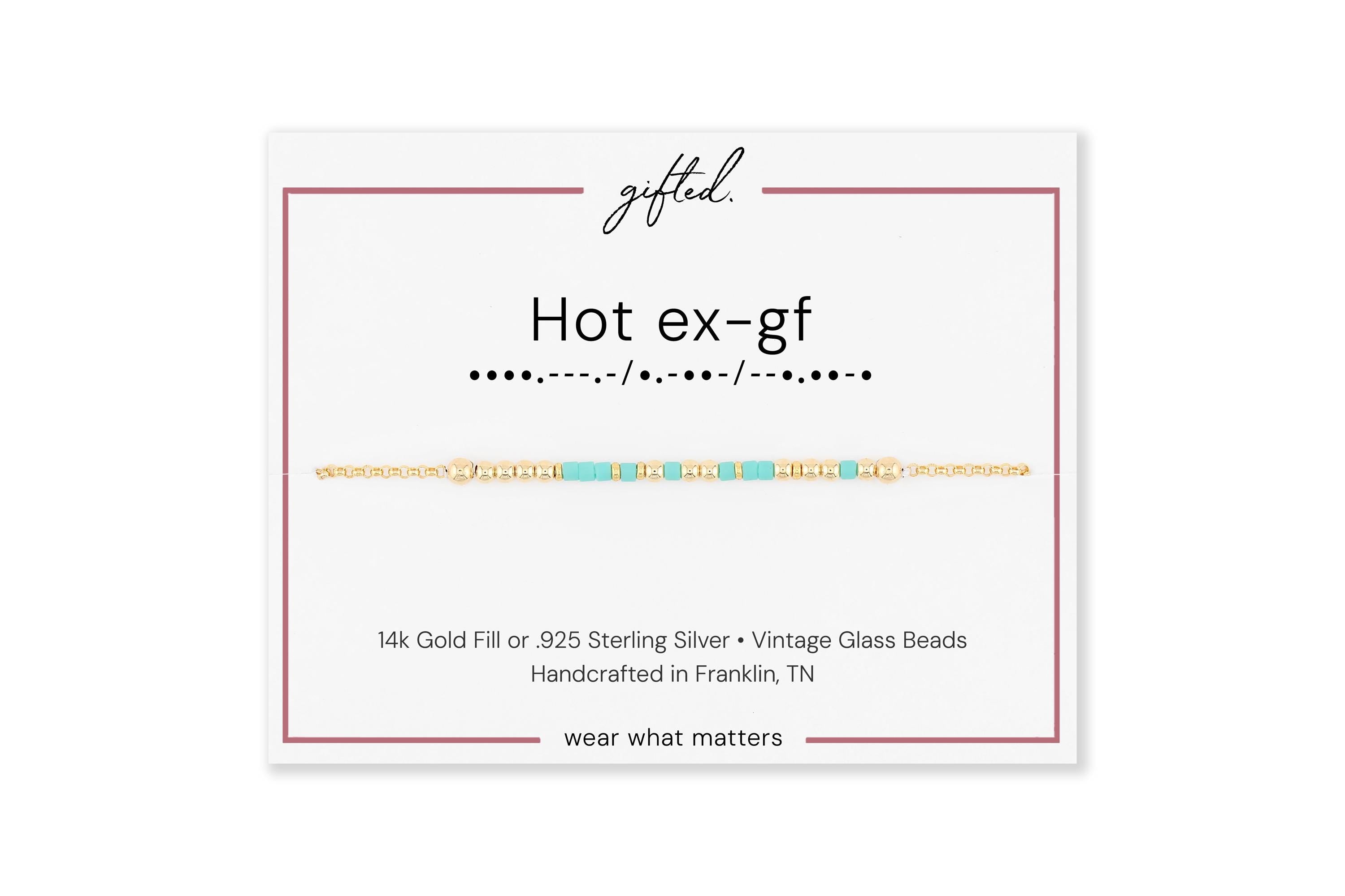 Custom Morse Code Necklace, Hot Ex-Girlfriend | Breakup & Empowerment Gift | Hidden Message Jewelry