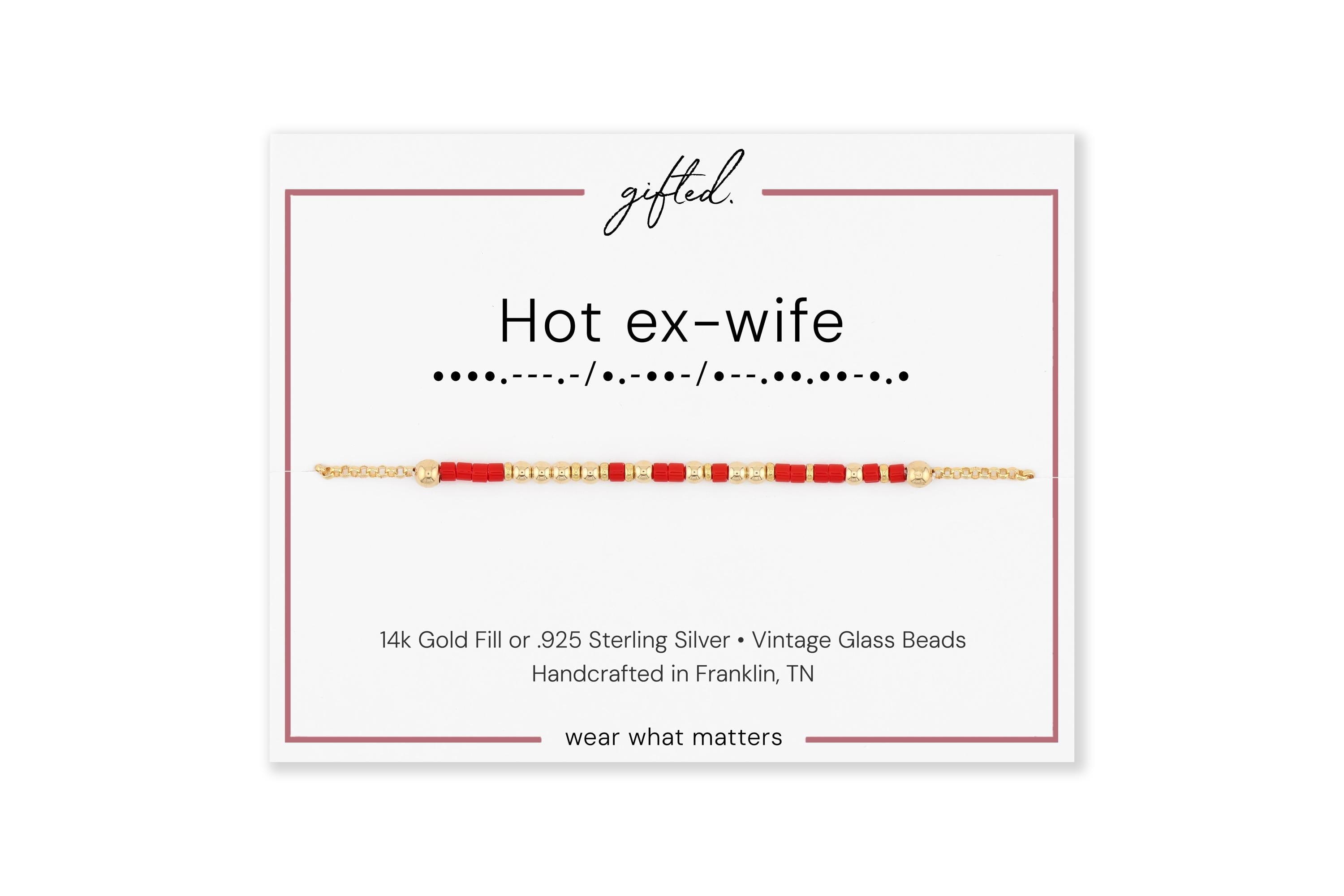 Custom Morse Code Necklace, Hot Ex-Wife | Divorce & Empowerment Gift | Hidden Message Jewelry