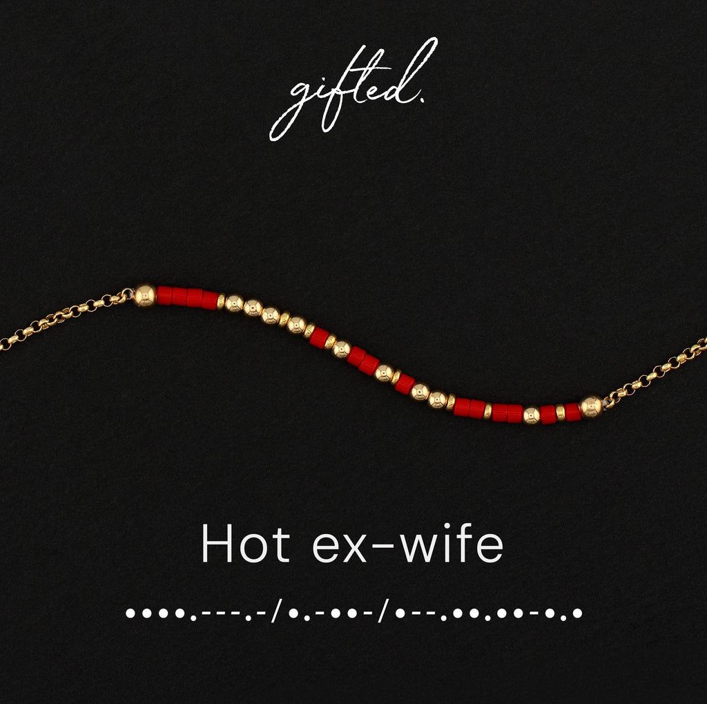 Custom Morse Code Necklace, Hot Ex-Wife | Divorce & Empowerment Gift | Hidden Message Jewelry