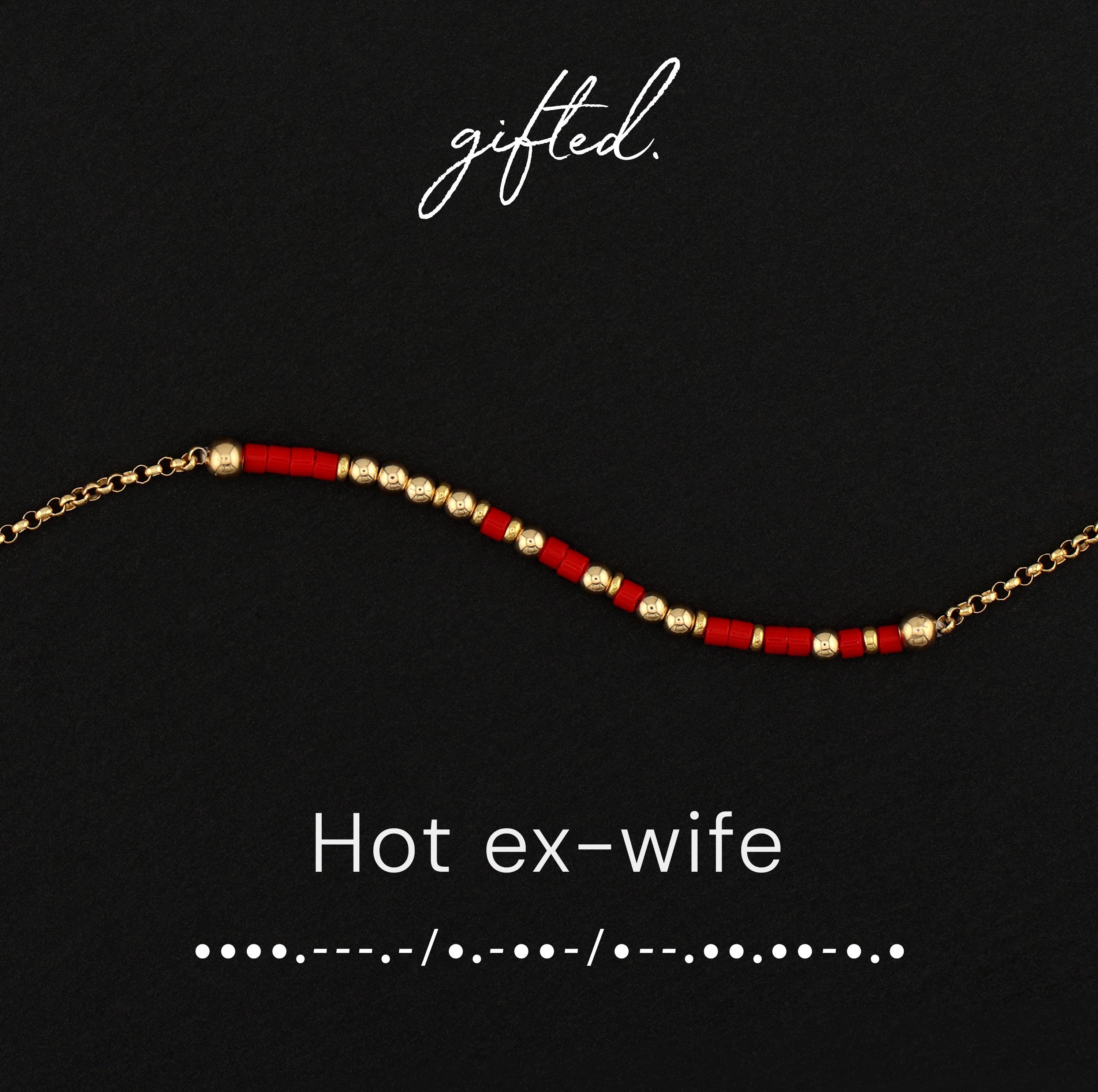 Custom Morse Code Necklace, Hot Ex-Wife | Divorce & Empowerment Gift | Hidden Message Jewelry