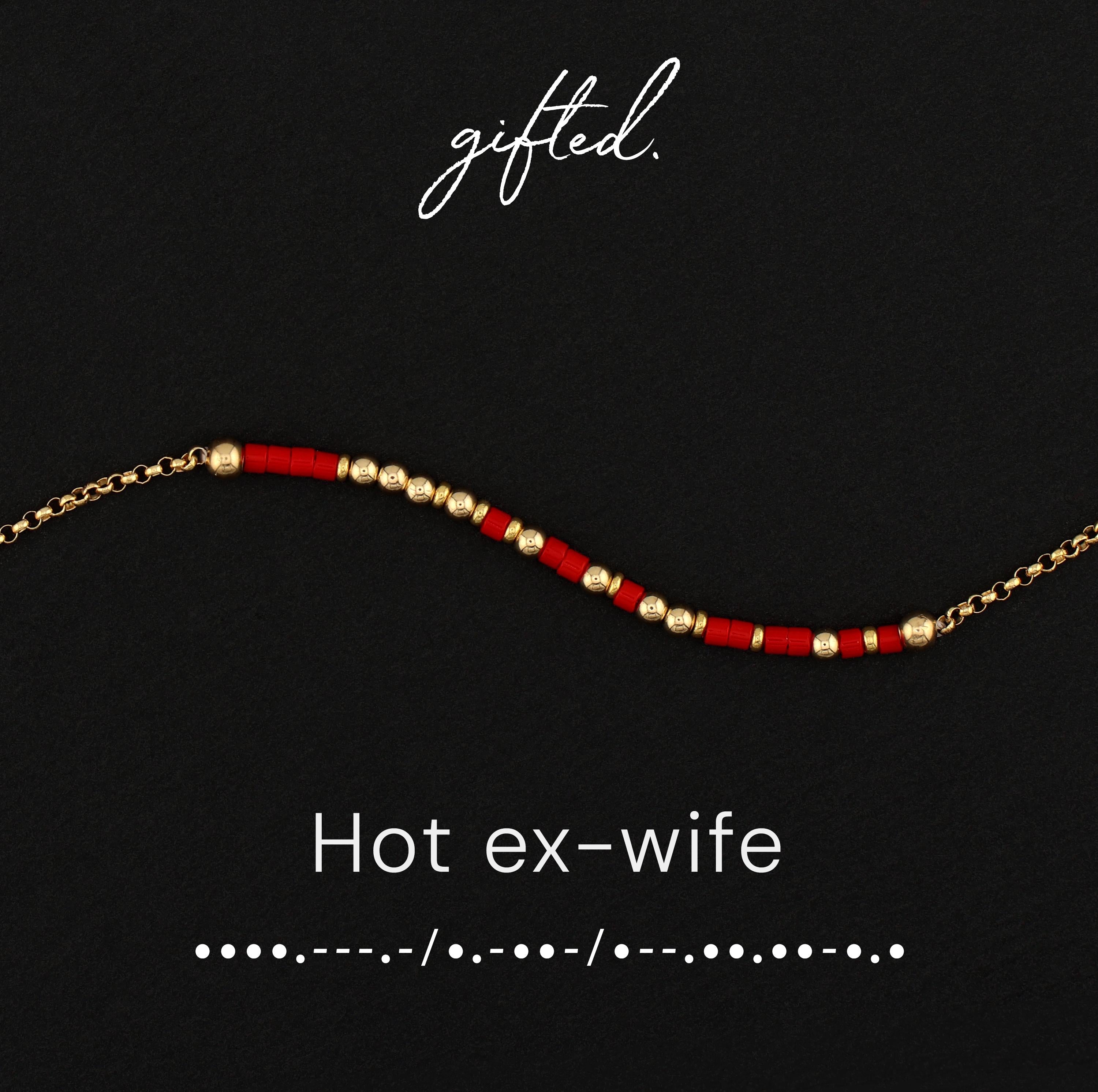 Custom Morse Code Bracelet, Hot Ex-Wife | Divorce & Empowerment Gift | Hidden Message Jewelry