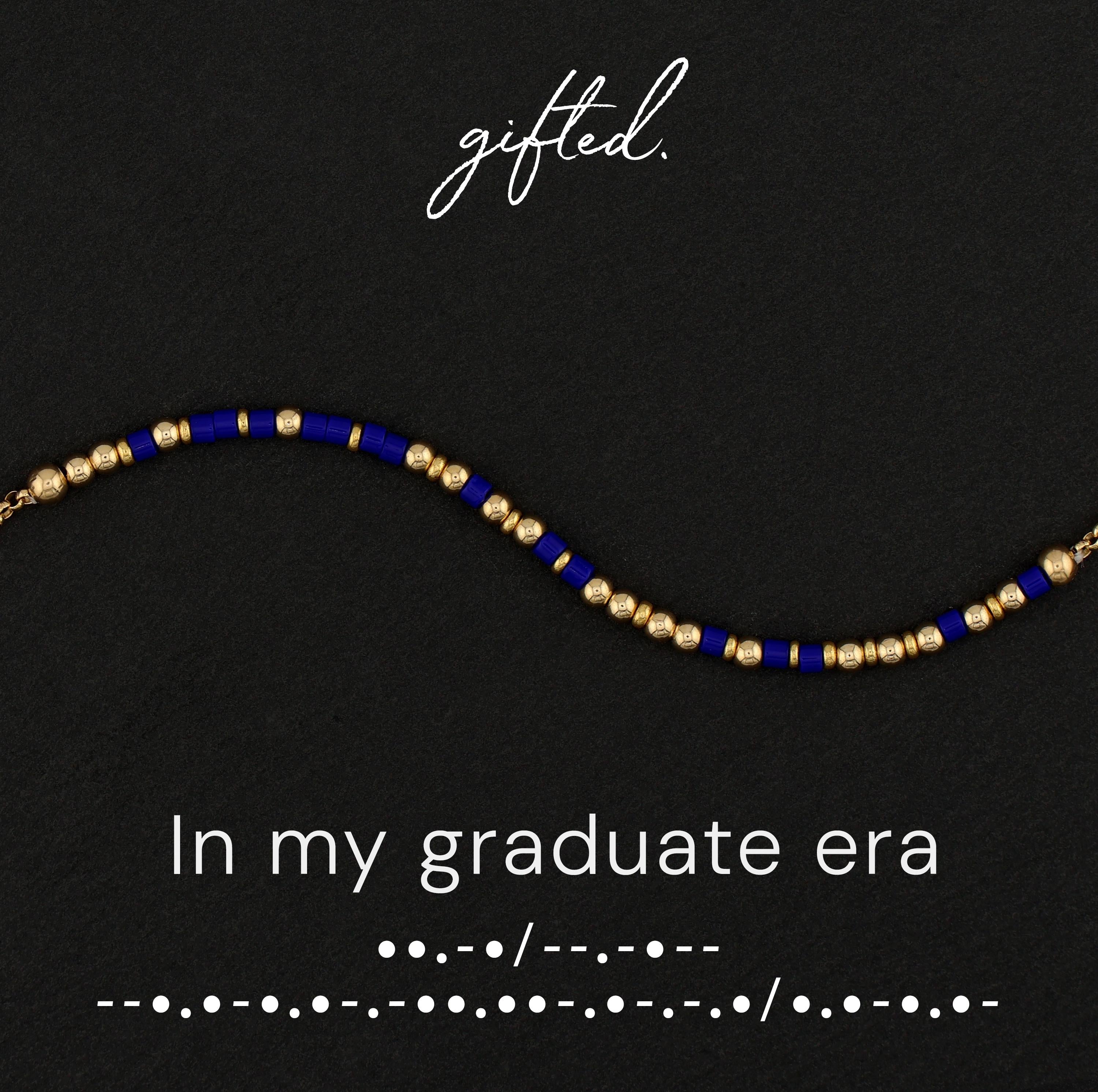 Custom Morse Code Bracelet, In My Graduate Era | Graduation Gift | Hidden Message Jewelry