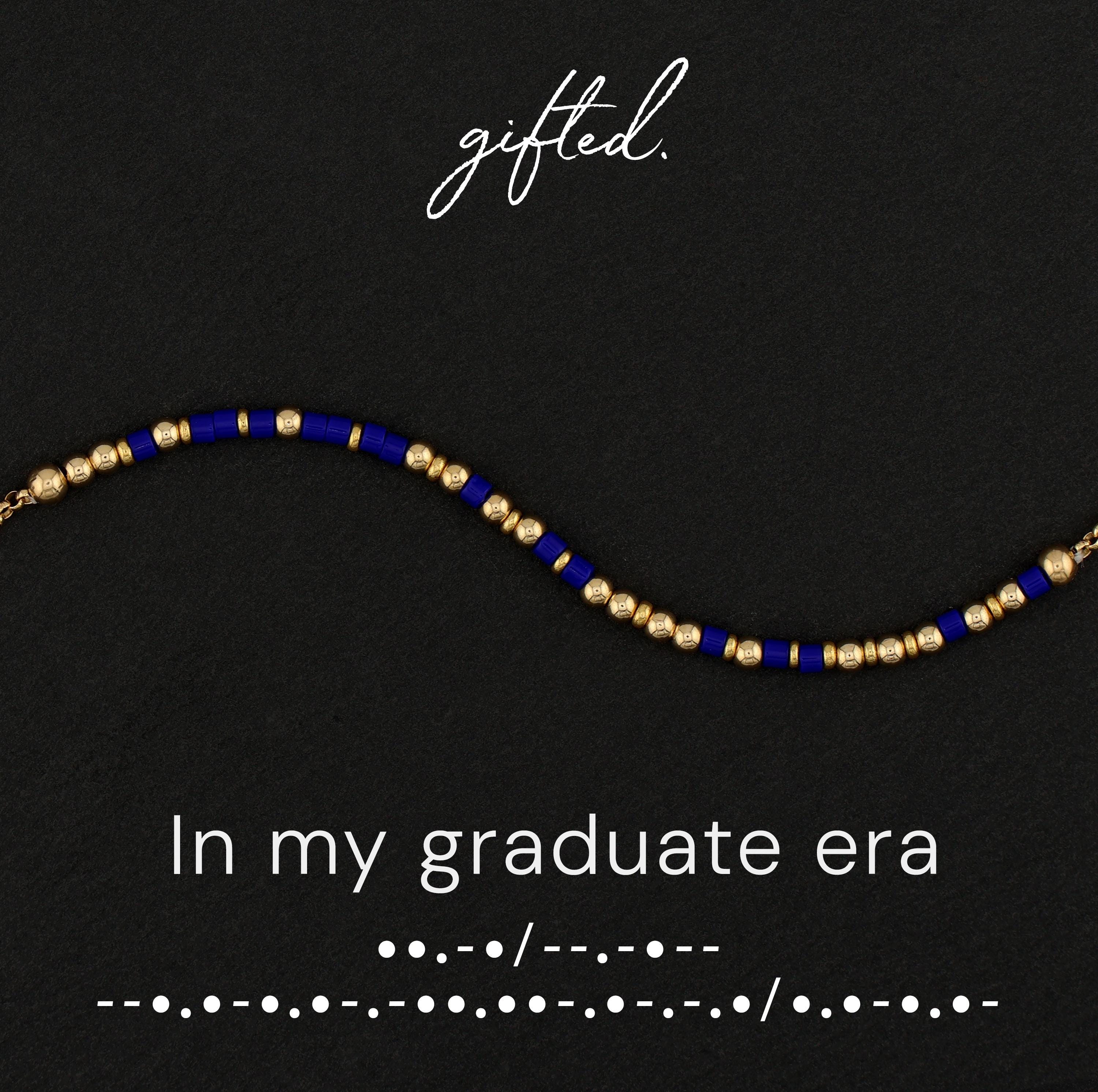 SEO - Custom Morse Code Bracelet, In My Graduate Era | Graduation Gift | Hidden Message Jewelry