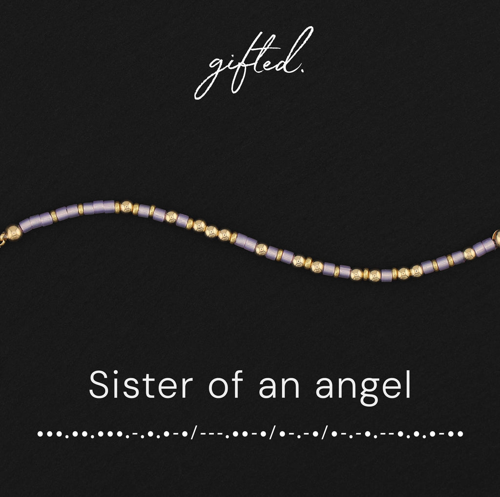 Custom Morse Code Bracelet, Sister of an Angel | Sibling Loss & Infant Loss Keepsake | Hidden Message Jewelry