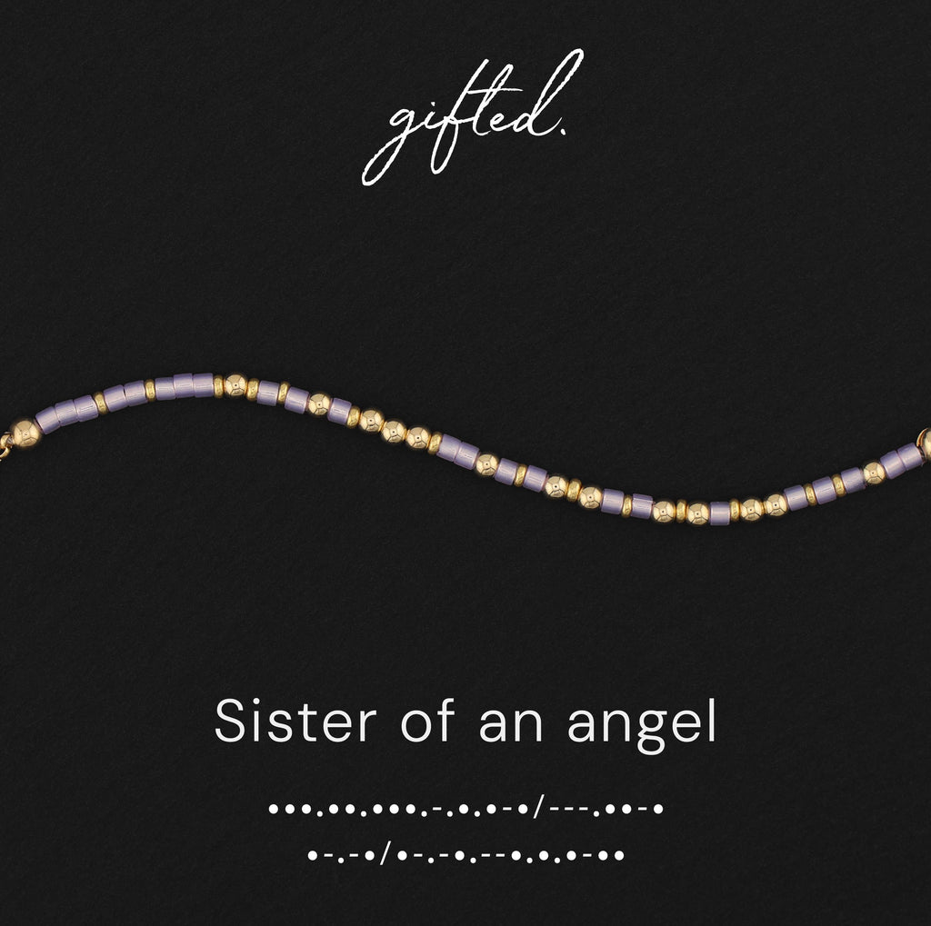 Custom Morse Code Bracelet, Sister of an Angel | Sibling Loss & Infant Loss Keepsake | Hidden Message Jewelry