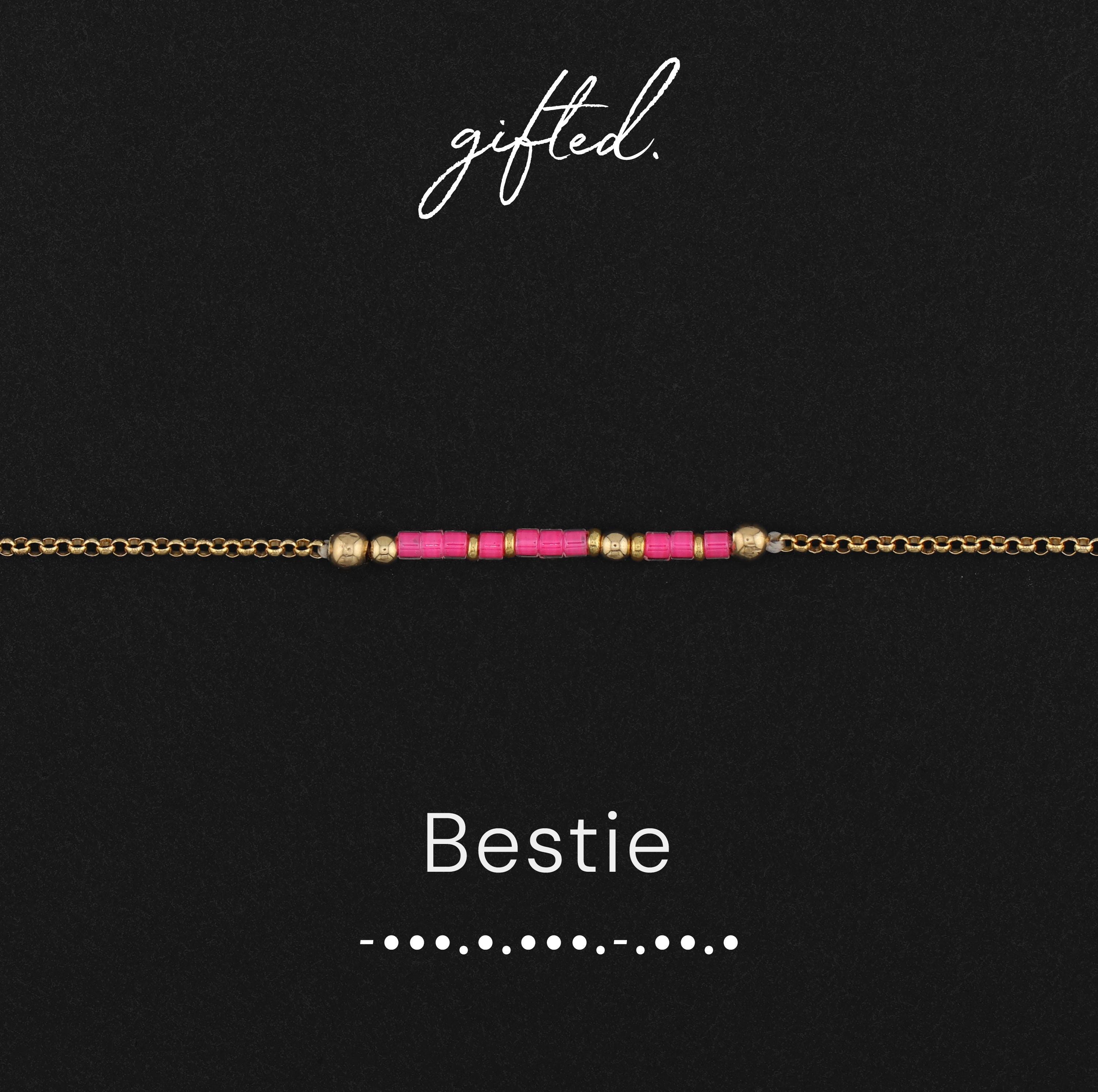 Custom Morse Code Bracelet, Bestie Gift | Best Friend & Work Bestie | Hidden Message Jewelry