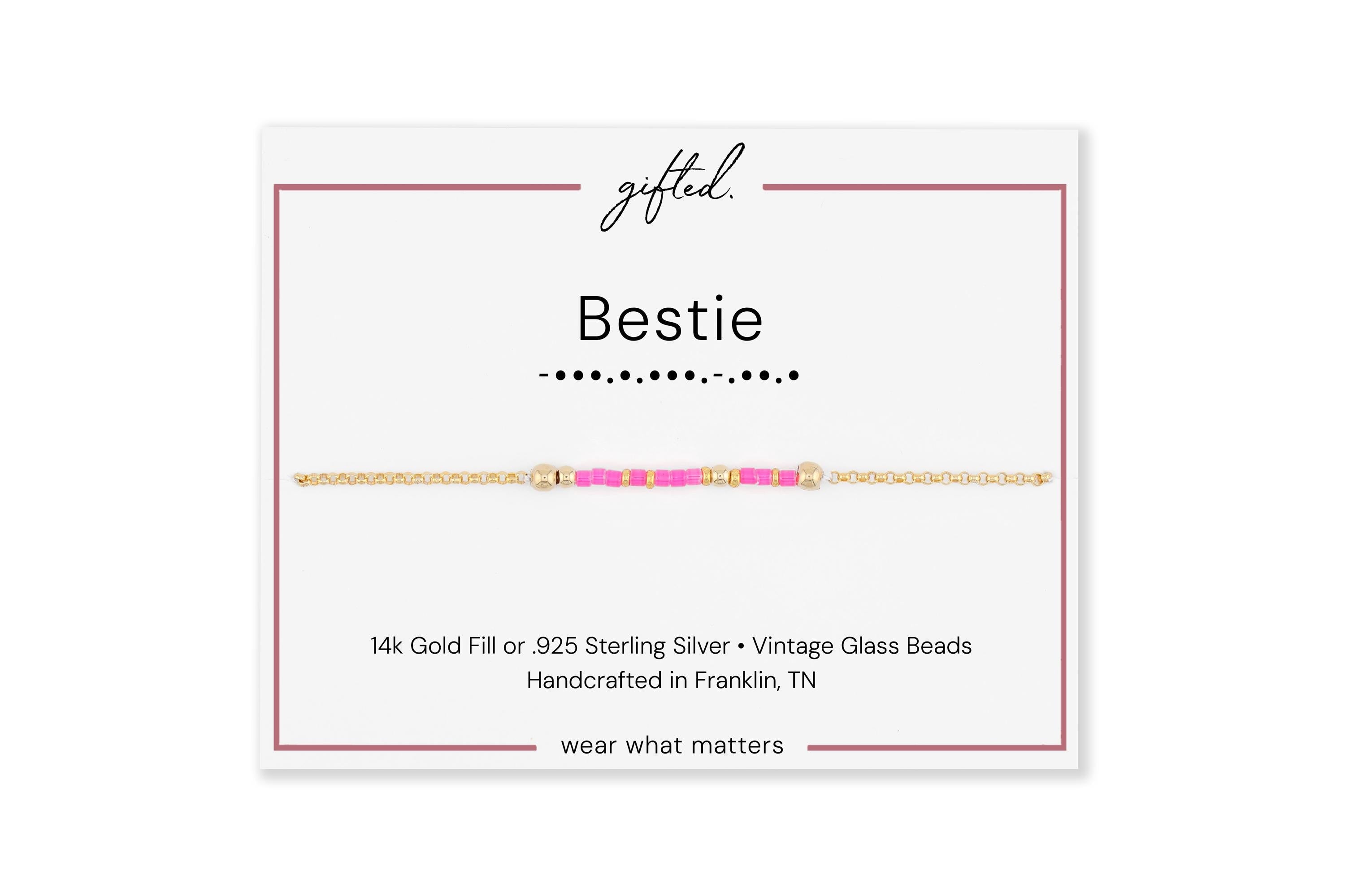 Custom Morse Code Bracelet, Bestie Gift | Best Friend & Work Bestie | Hidden Message Jewelry