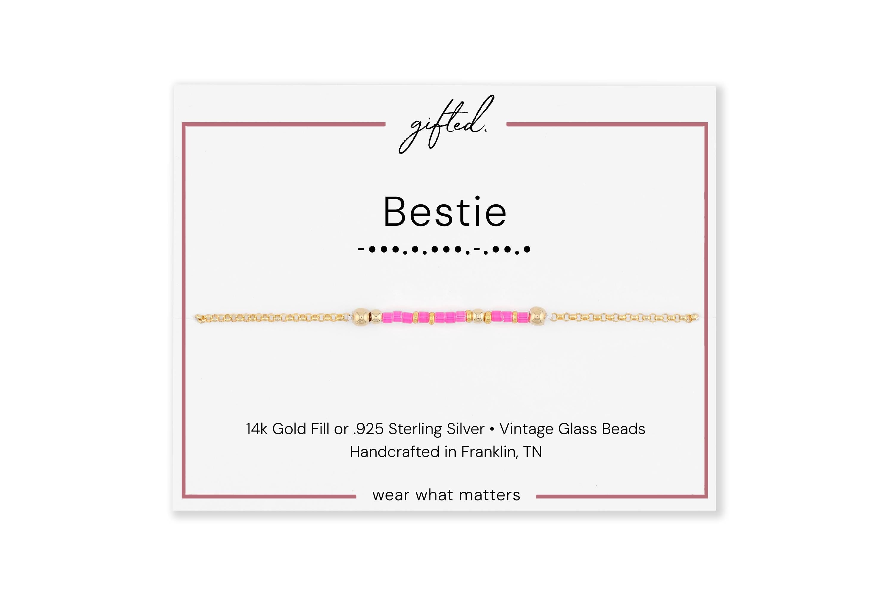SEO - Custom Morse Code Bracelet, Bestie Gift | Best Friend & Work Bestie | Hidden Message Jewelry