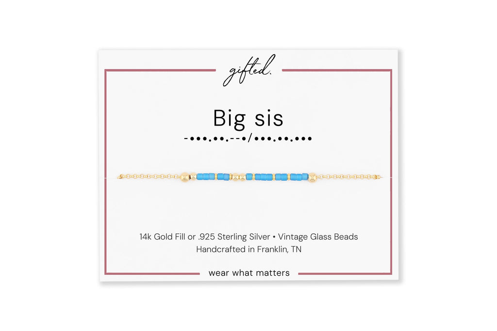 Custom Morse Code Bracelet, Big Sis Gift | Sorority Big & Little Sister | Hidden Message Jewelry