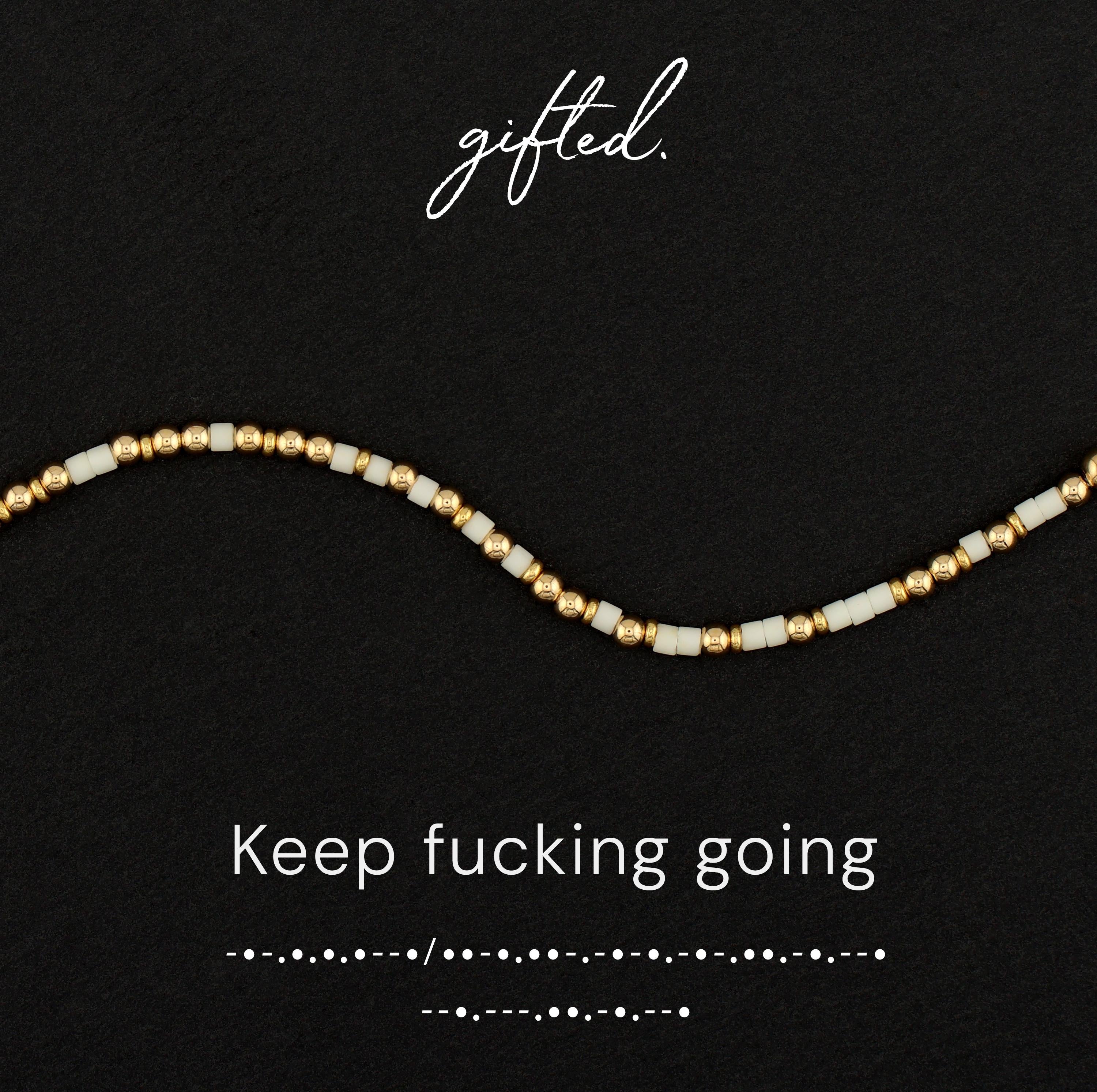 Custom Morse Code Bracelet, Keep Fucking Going | Perseverance Reminder | Mental Health & Resilience Gift | Hidden Message Jewelry