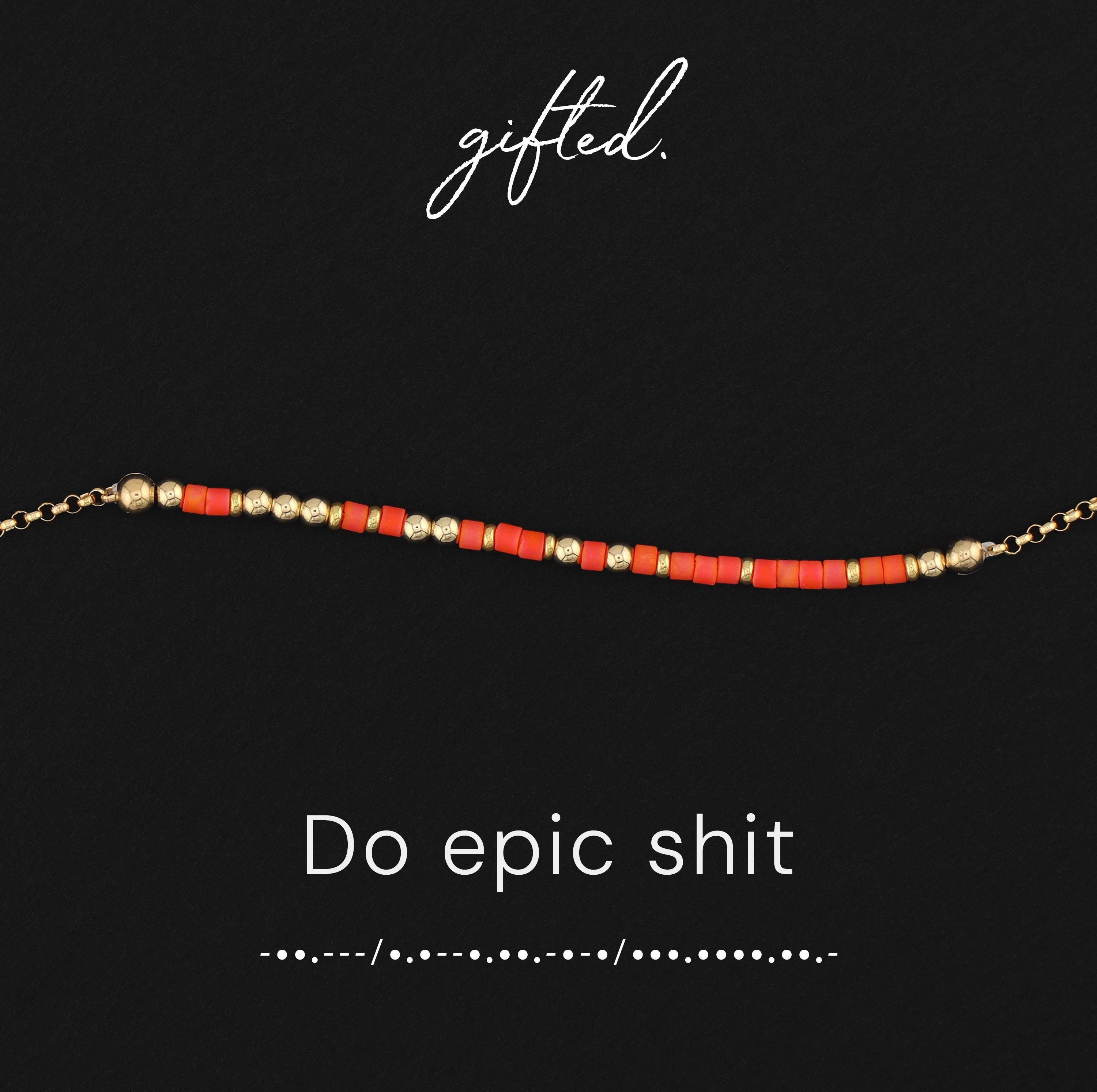 Custom Morse Code Bracelet, Do Epic Shit | Funny College Grad, New Job & Adventure Gift | Hidden Message Jewelry
