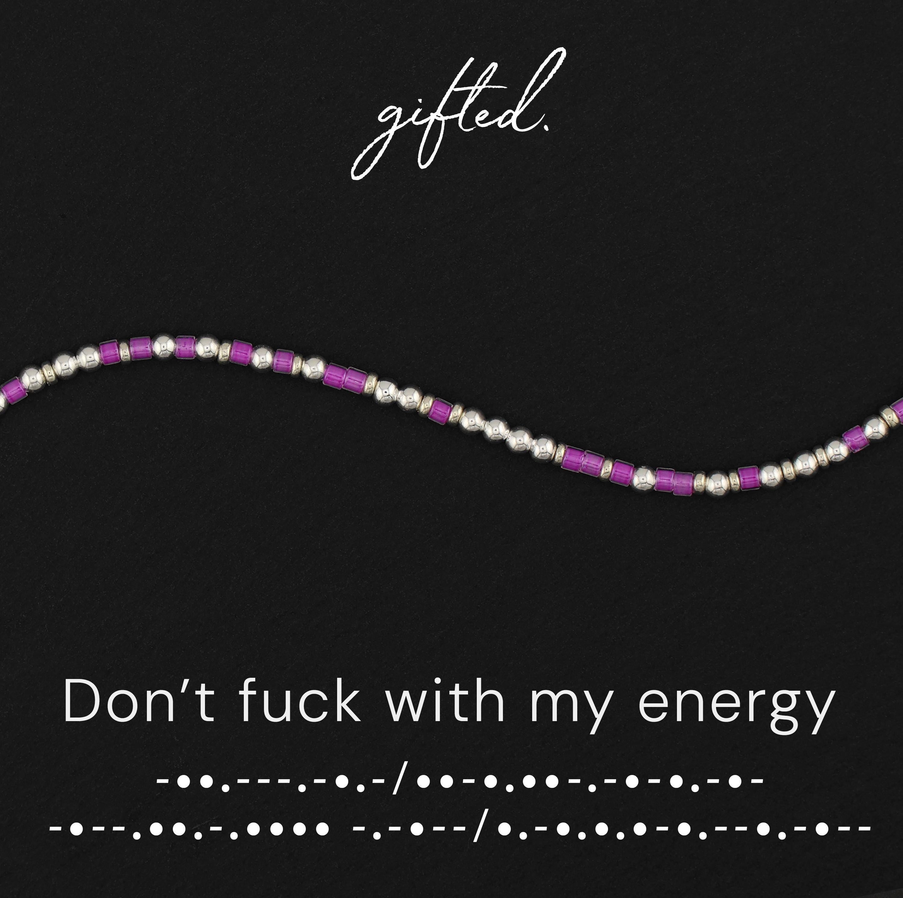 Custom Morse Code Bracelet, Don't Fuck With My Energy | Protect Your Peace & Self-Empowerment Gift | Hidden Message Jewelry