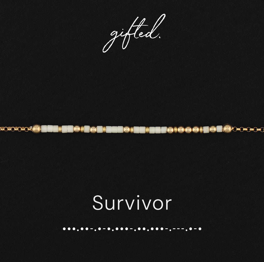 SEO - Custom Morse Code Bracelet, Survivor | Emotional Abuse & Mental Health Recovery Gift | Hidden Message Jewelry