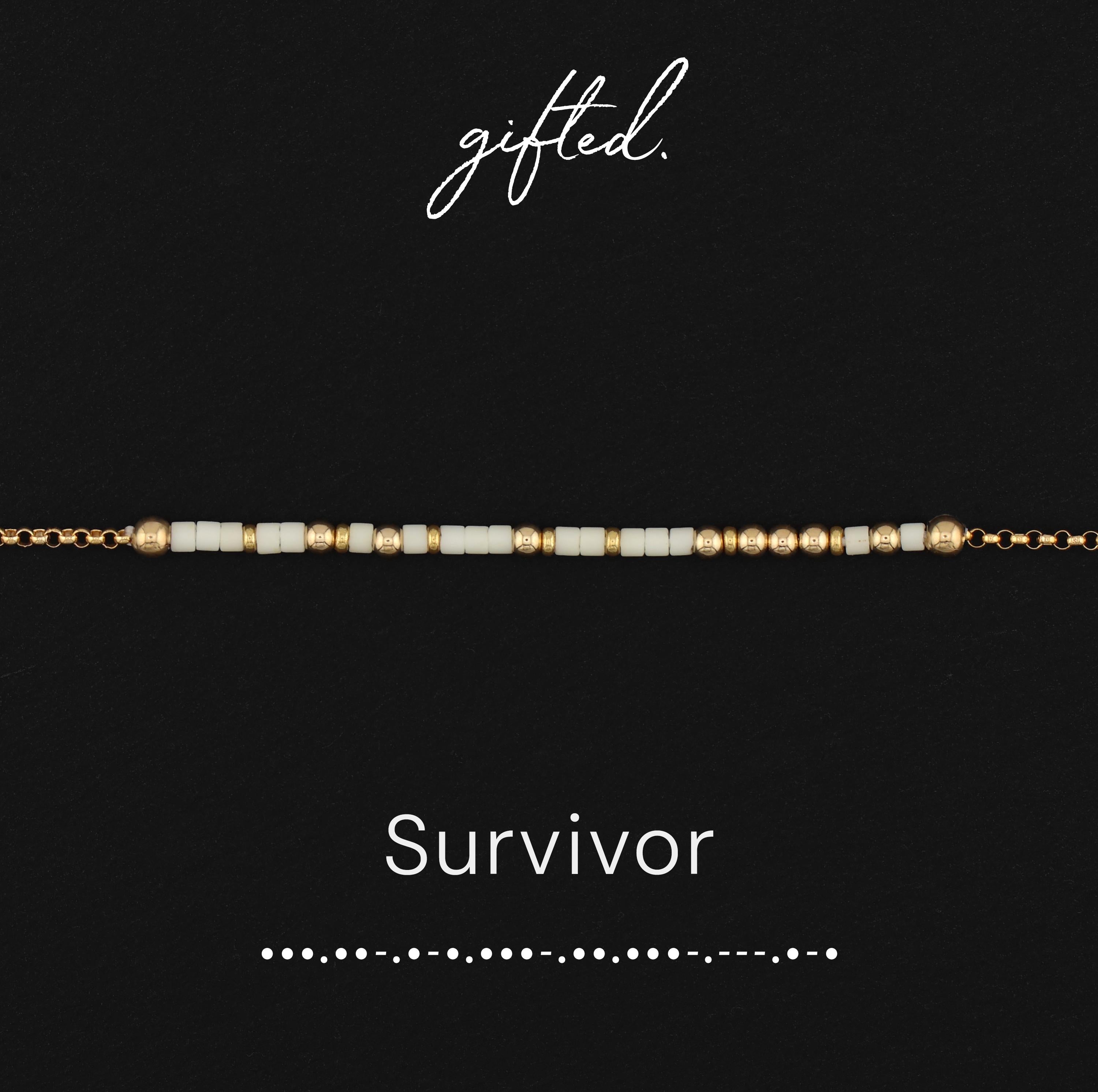 SEO - Custom Morse Code Bracelet, Survivor | Emotional Abuse & Mental Health Recovery Gift | Hidden Message Jewelry