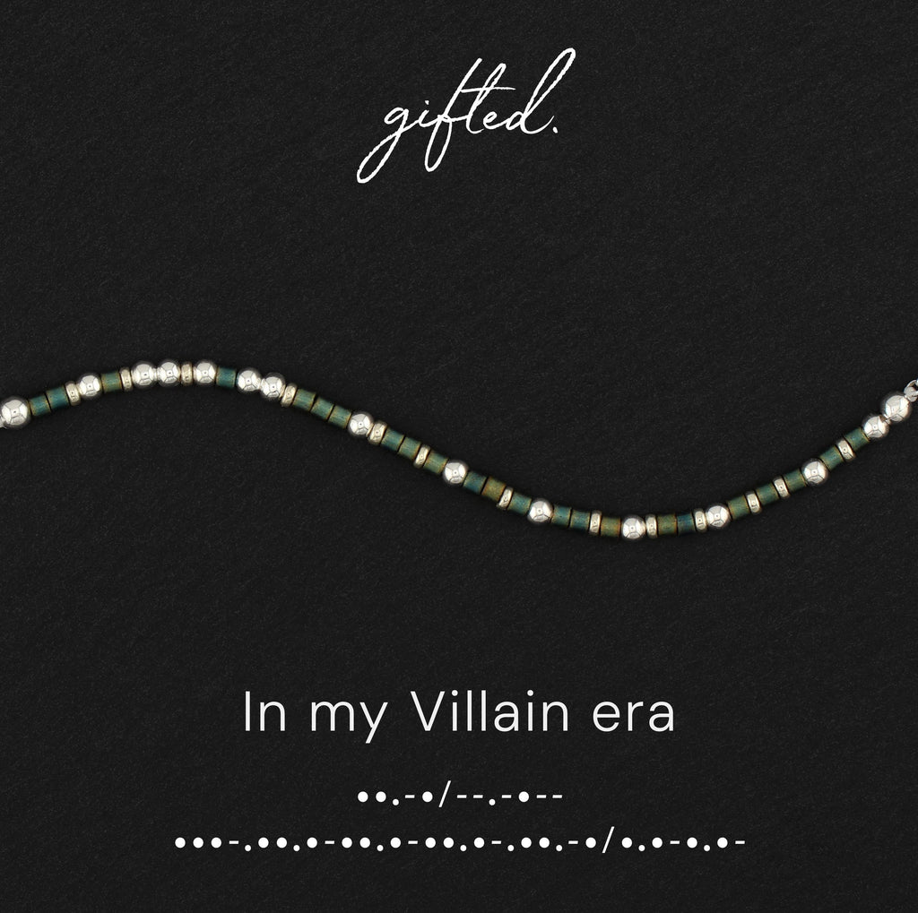 Custom Morse Code Bracelet, In My Villain Era | Boundaries & Self-Empowerment Gift | Hidden Message Jewelry