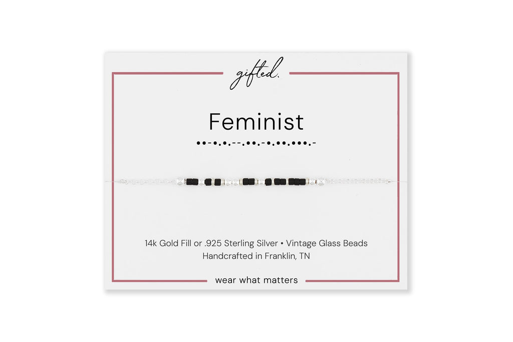 Custom Morse Code Bracelet, Feminist | Womens Rights & Empowerment Gift | Hidden Message Jewelry