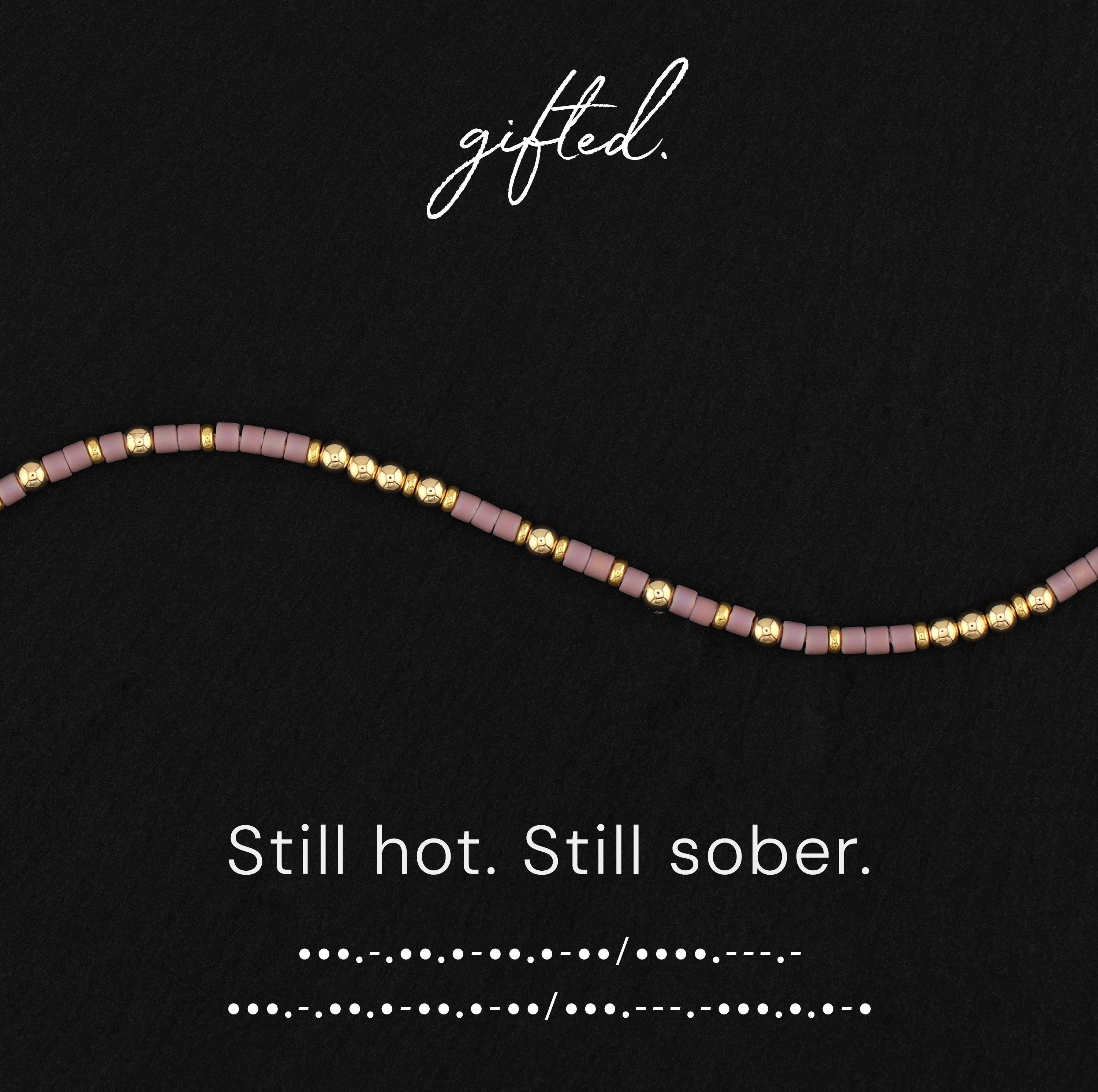 Custom Morse Code Bracelet, Still Hot Still Sober | Sobriety Recovery Gift | Hidden Message Jewelry