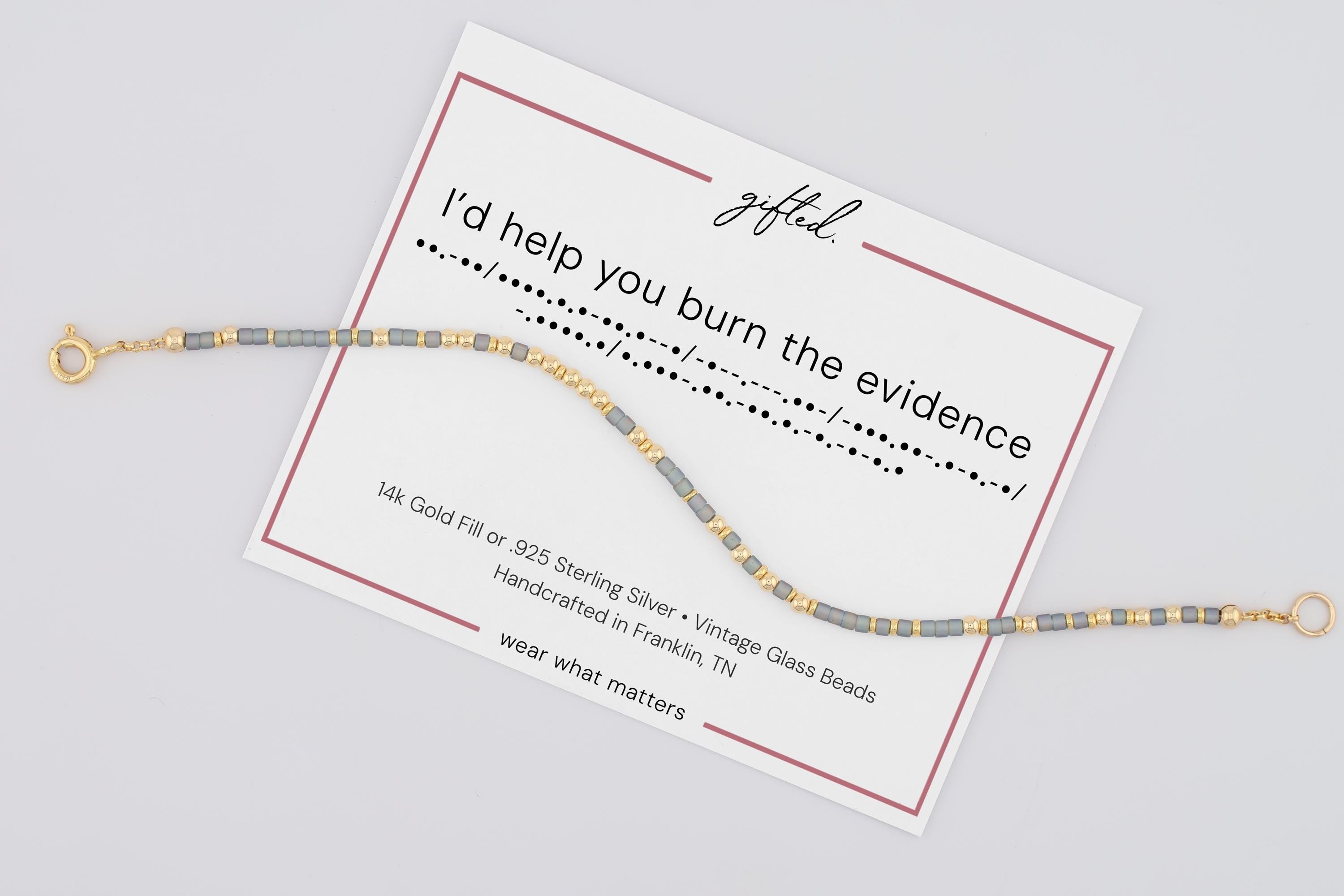 I'd Help You Bury The Body Morse Code Bracelet in 14K Gold filled or Sterling Silver, Hidden Message Bracelet for Best Friend