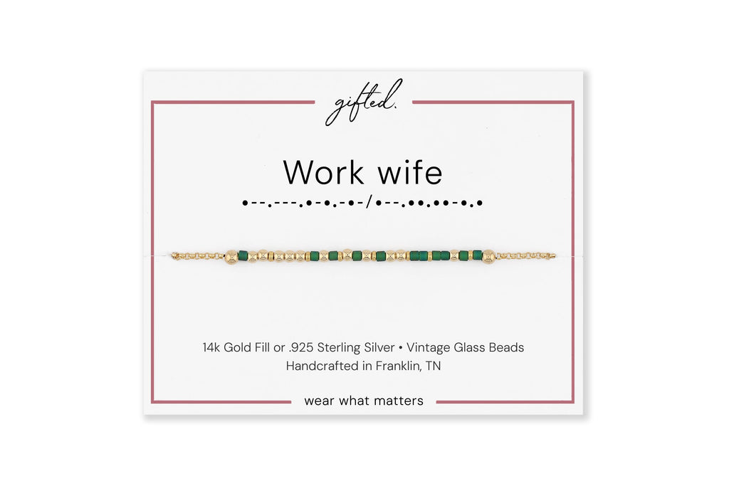 Custom Morse Code Bracelet, Work Wife | Coworker & Office BFF Gift | Hidden Message Jewelry