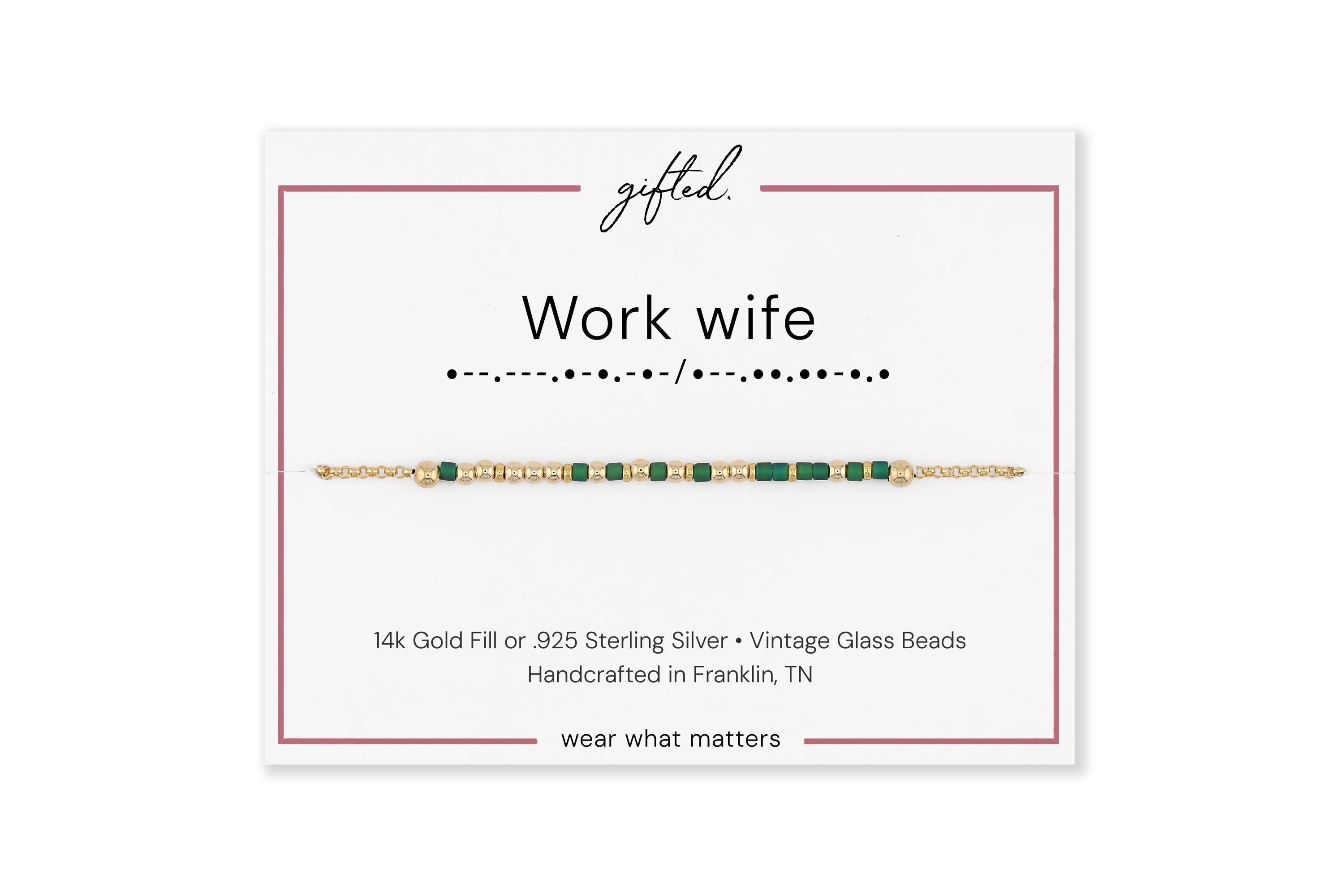 Custom Morse Code Bracelet, Work Wife | Coworker & Office BFF Gift | Hidden Message Jewelry
