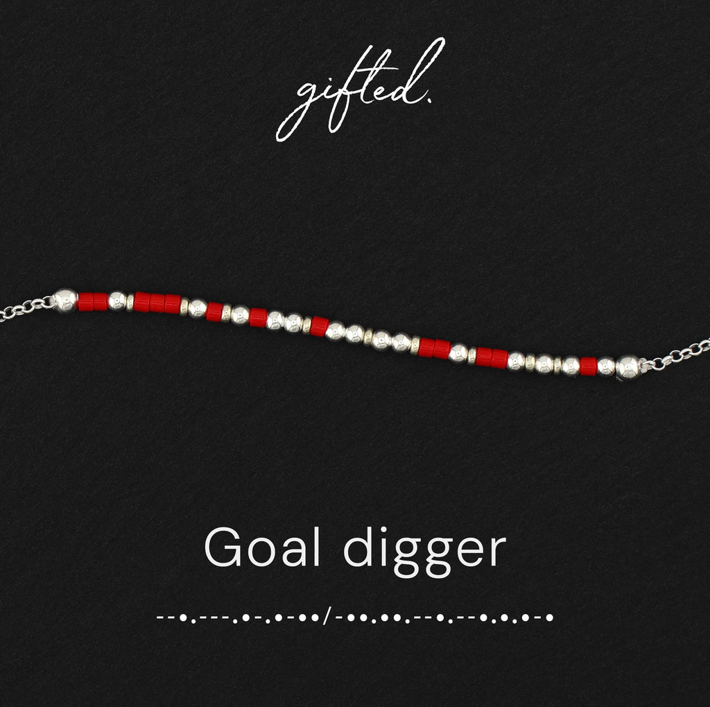 Custom Morse Code Bracelet, Goal Digger | Entrepreneur & Solopreneur Self Empowerment Gift | Hidden Message Jewelry