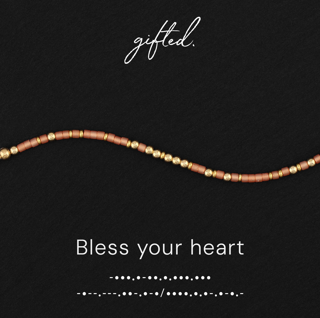 SEO - Custom Morse Code Bracelet, Bless Your Heart | Sarcastic Southern Pride Jewelry | Hidden Message Jewelry