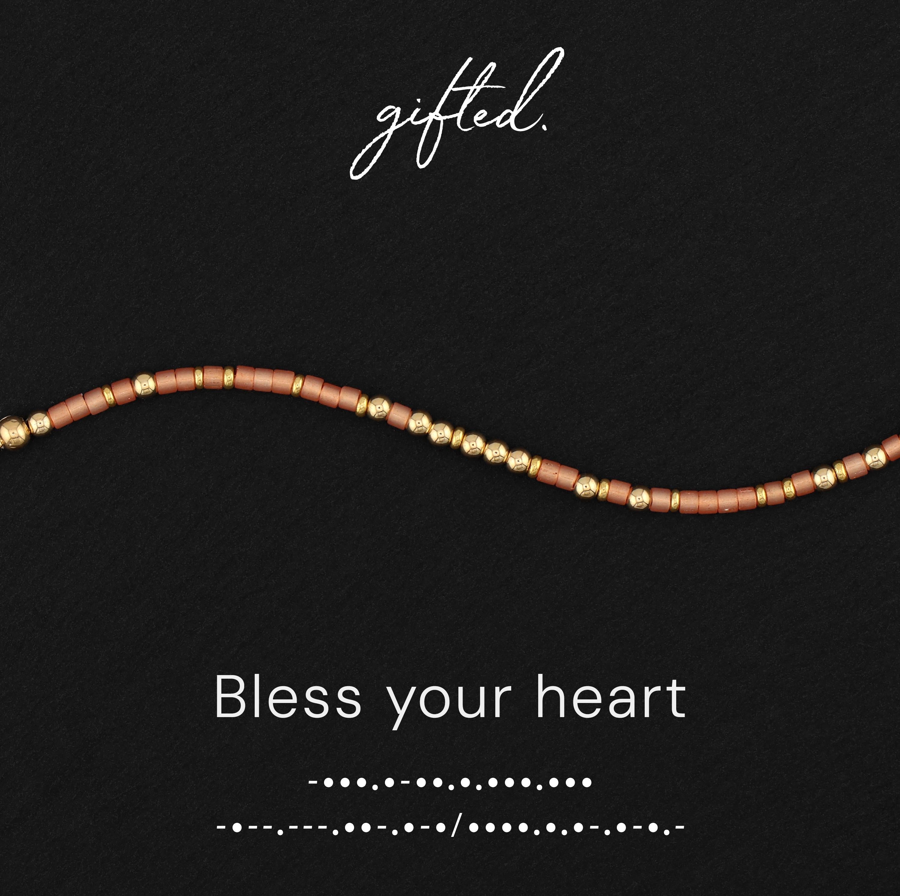 SEO - Custom Morse Code Bracelet, Bless Your Heart | Sarcastic Southern Pride Jewelry | Hidden Message Jewelry