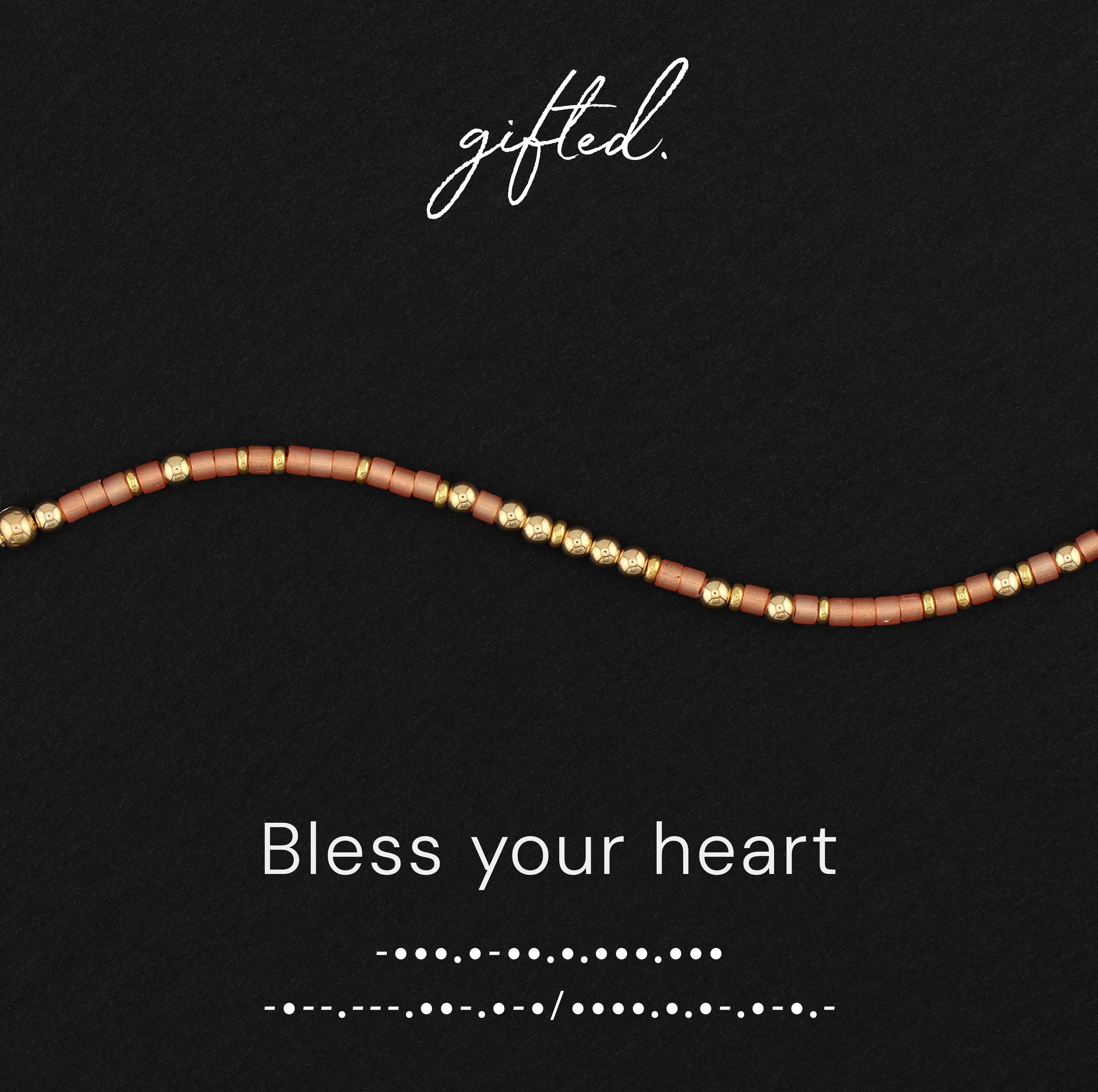 Custom Morse Code Bracelet, Bless Your Heart | Sarcastic Southern Pride Jewelry | Hidden Message Jewelry