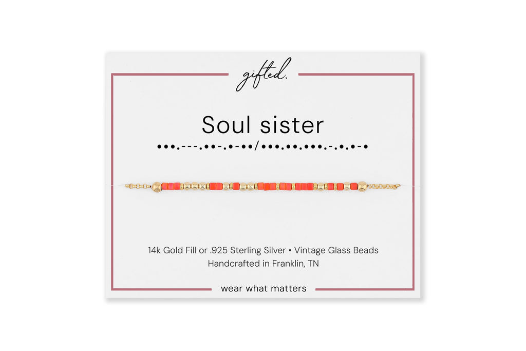 Custom Morse Code Bracelet, Soul Sisters Gift | Found Family & Forever Friends | Hidden Message Jewelry