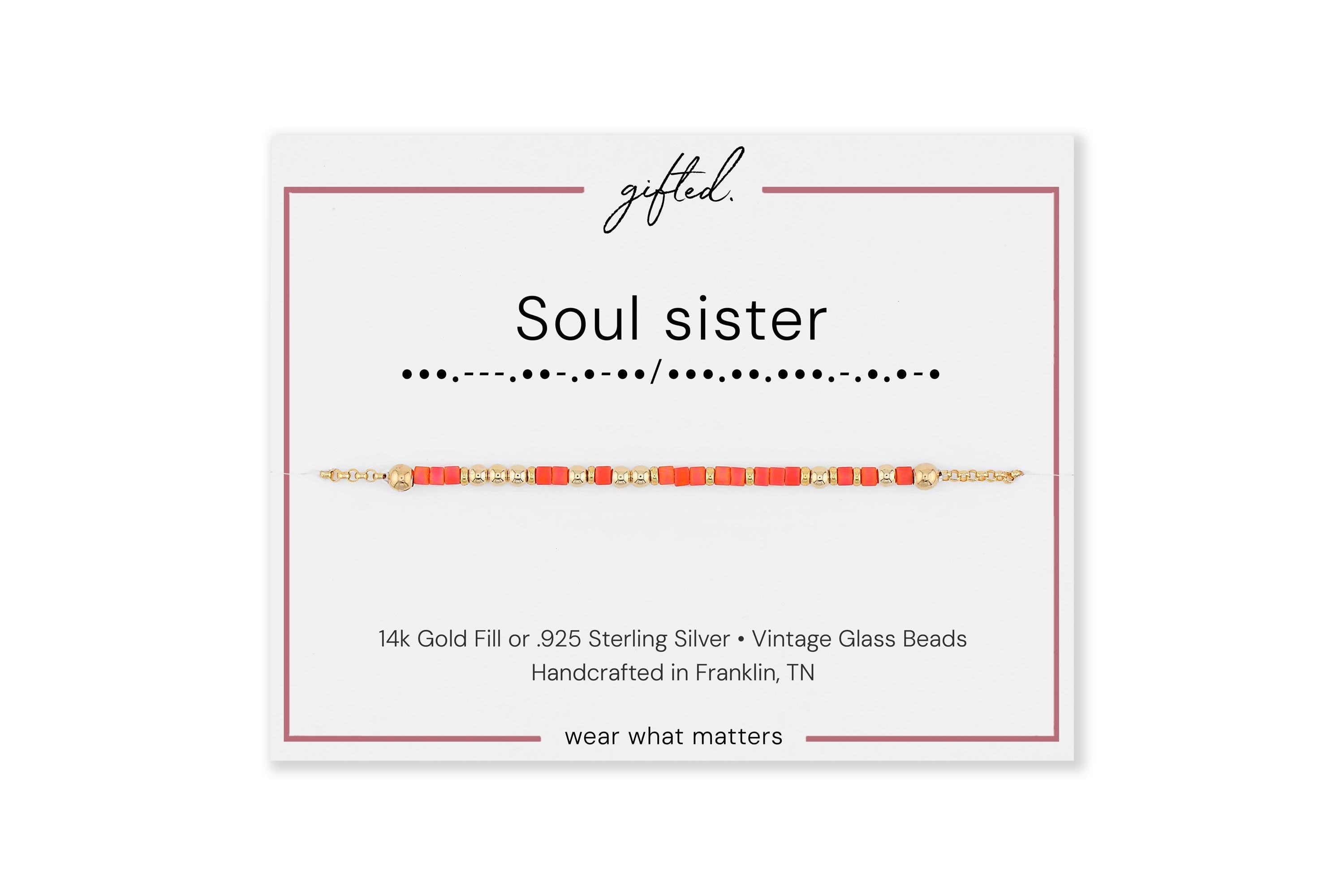 Custom Morse Code Bracelet, Soul Sisters Gift | Found Family & Forever Friends | Hidden Message Jewelry