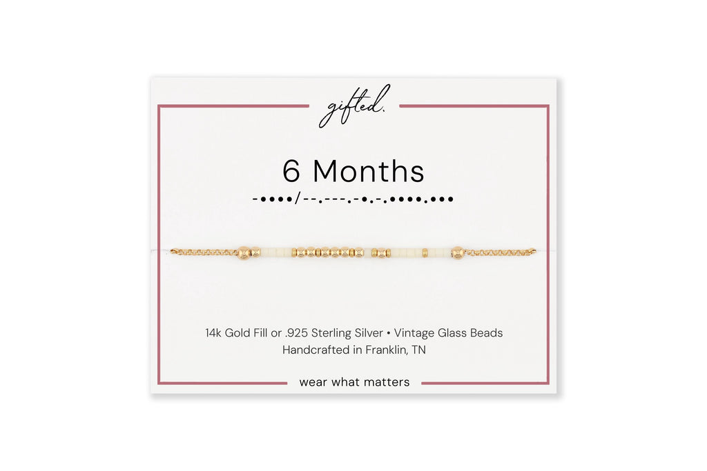 Custom Morse Code Bracelet, 6 Months | Sobriety Milestone & Recovery Gift | Hidden Message Jewelry