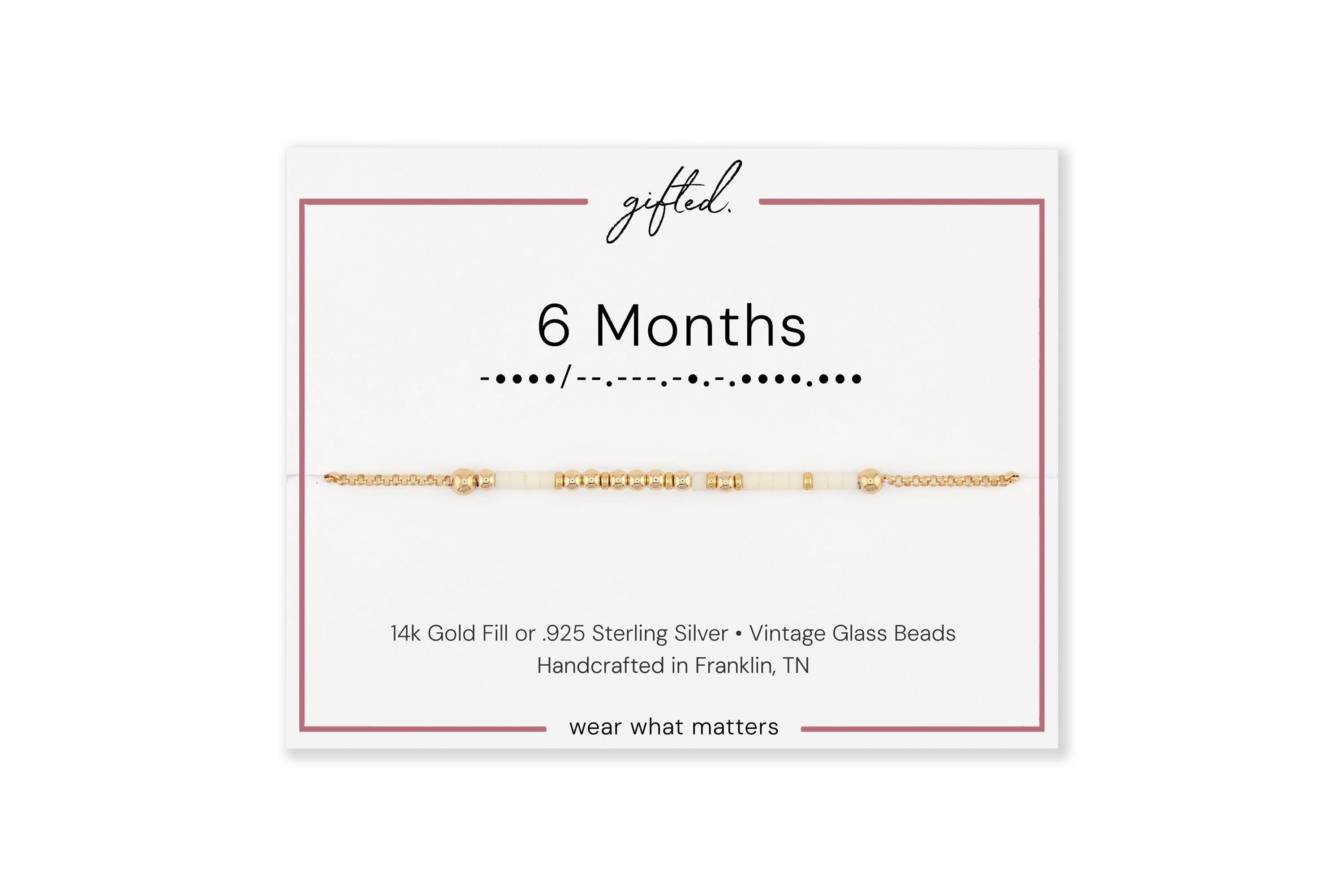 Custom Morse Code Bracelet, 6 Months | Sobriety Milestone & Recovery Gift | Hidden Message Jewelry