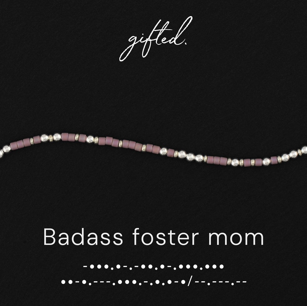 Custom Morse Code Bracelet, Badass Foster Mom | You Make a Difference Gift | Hidden Message Jewelry