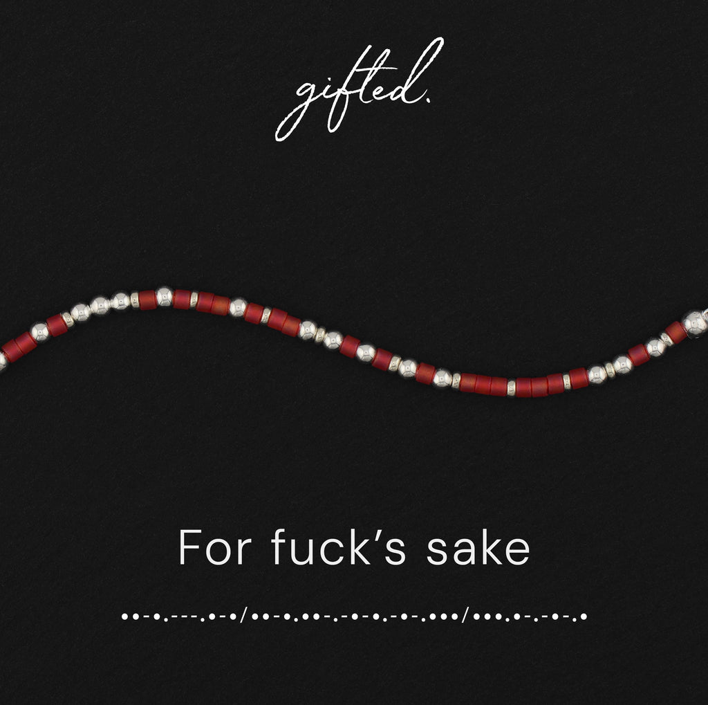 Custom Morse Code Bracelet, For Fuck's Sake | Sarcastic Coworker & Bestie Gift | Hidden Message Jewelry