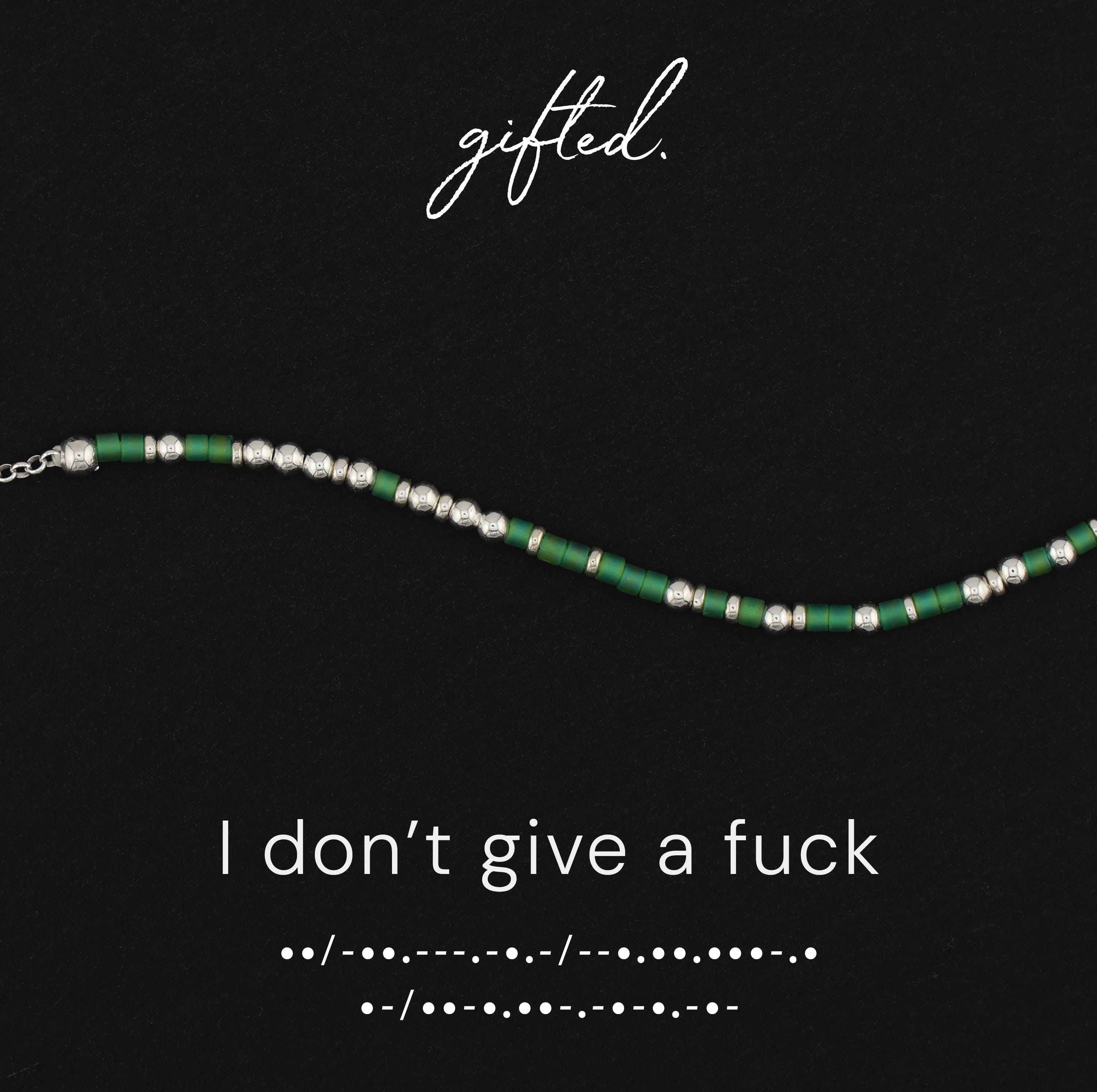 Custom Morse Code Bracelet, I Don't Give a Fuck | Protect Your Peace & Self-Empowerment Gift | Hidden Message Jewelry