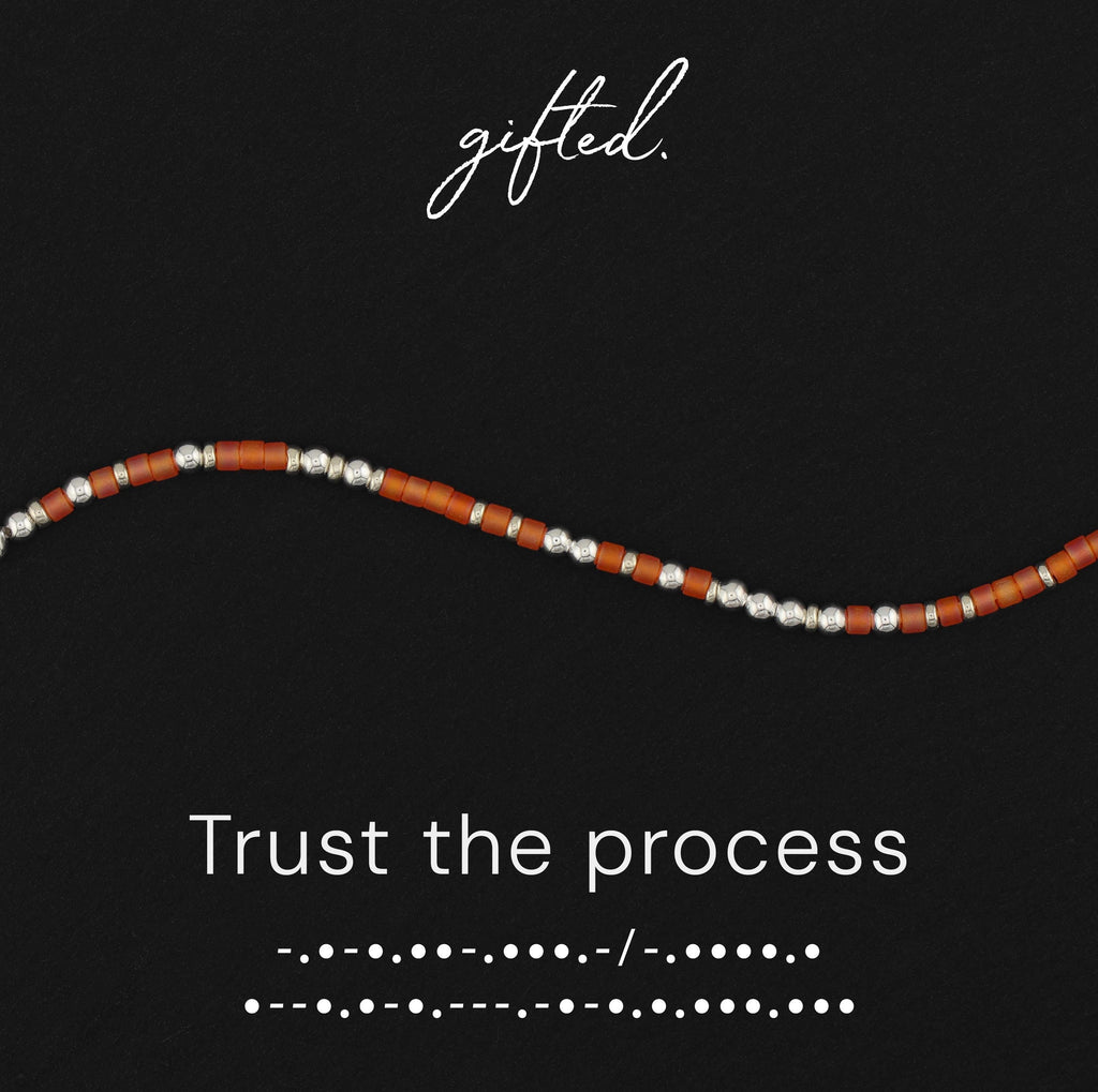 Custom Morse Code Bracelet, Trust the Process | Spiritual Growth & Healing Gift | Hidden Message Jewelry