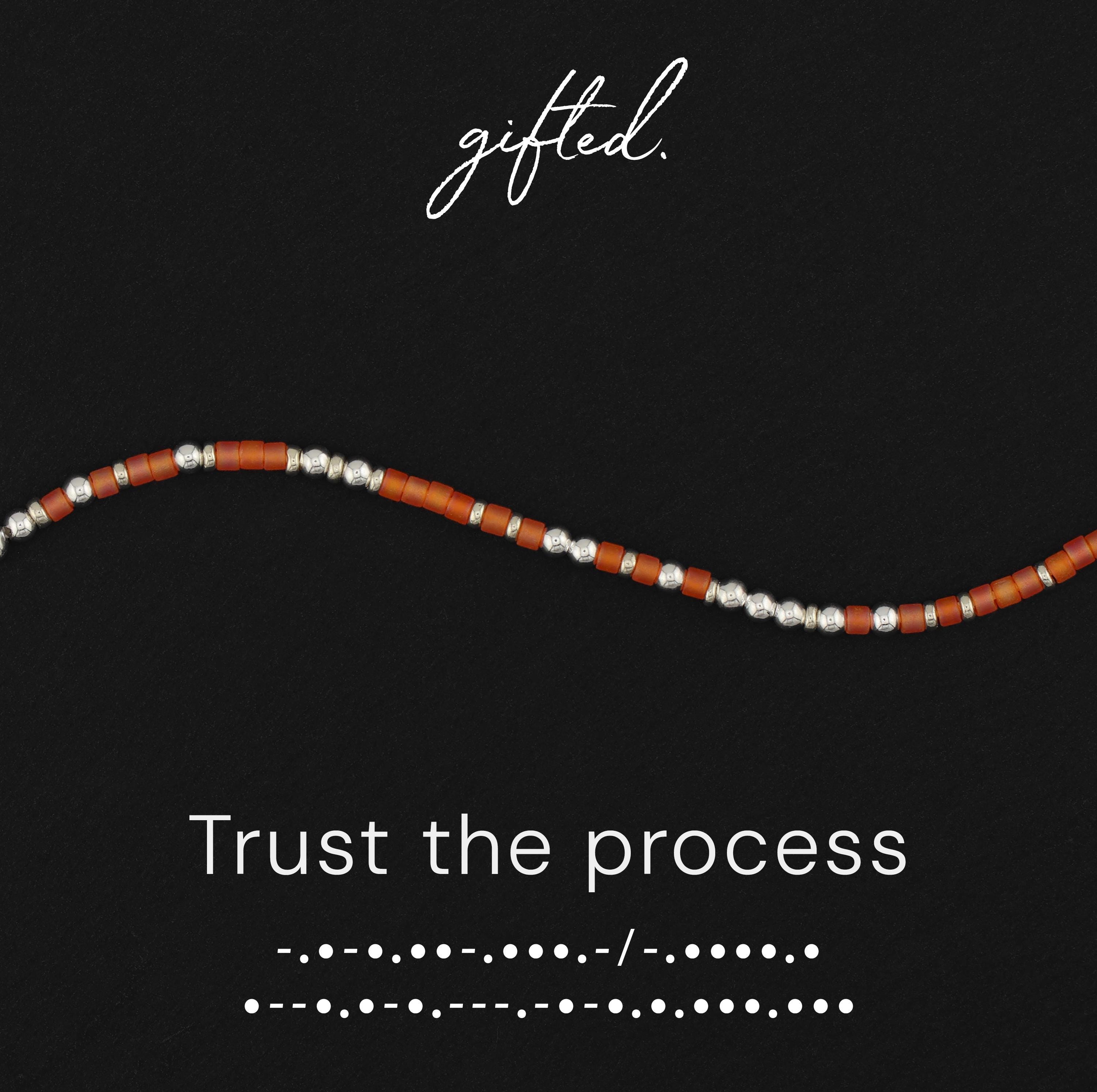 Custom Morse Code Bracelet, Trust the Process | Spiritual Growth & Healing Gift | Hidden Message Jewelry