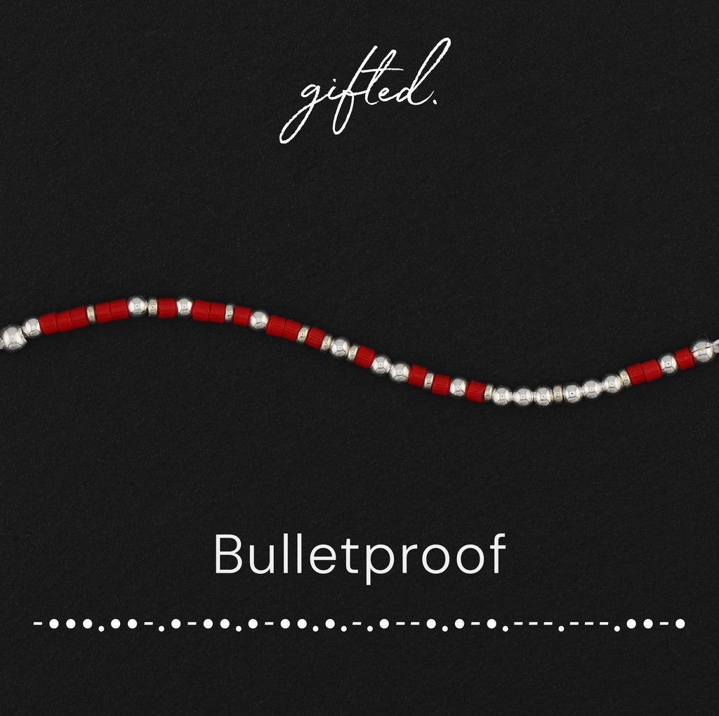 Custom Morse Code Bracelet, Bulletproof | Self Empowerment & Resilience Gift | Hidden Message Jewelry