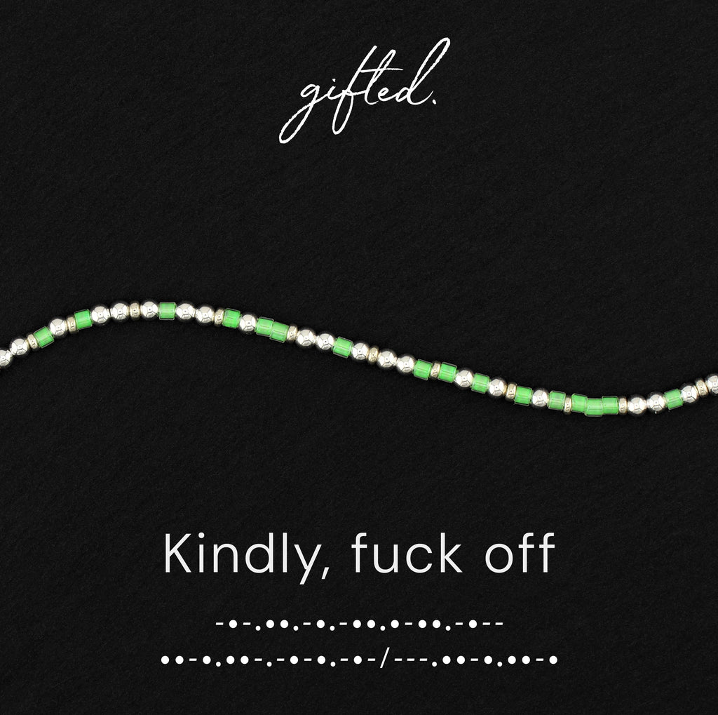 SEO - Custom Morse Code Bracelet, Kindly Fuck Off | Funny Self Care Gift | Hidden Message Jewelry