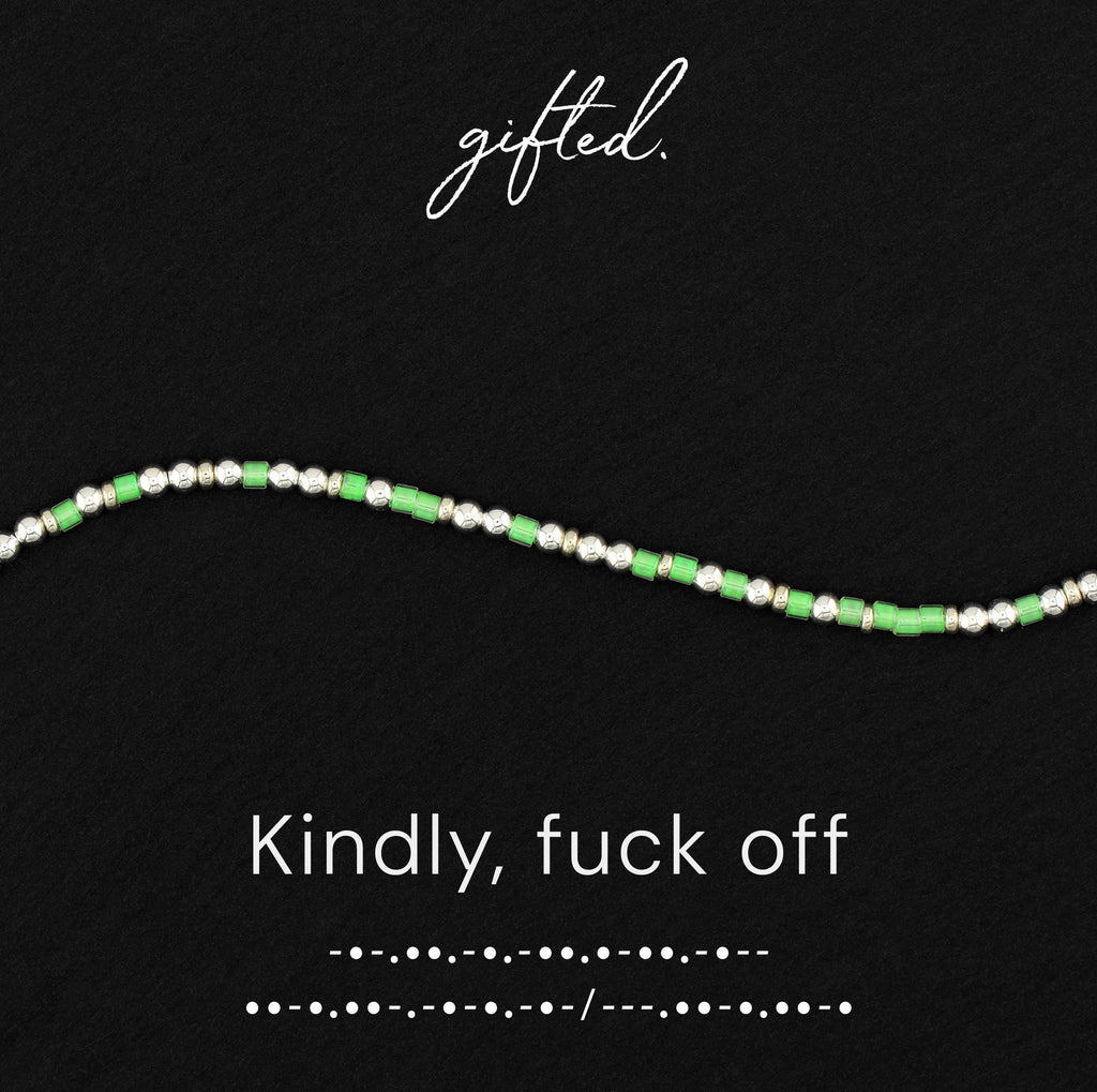 Custom Morse Code Bracelet, Kindly Fuck Off | Funny Self Care Gift | Hidden Message Jewelry