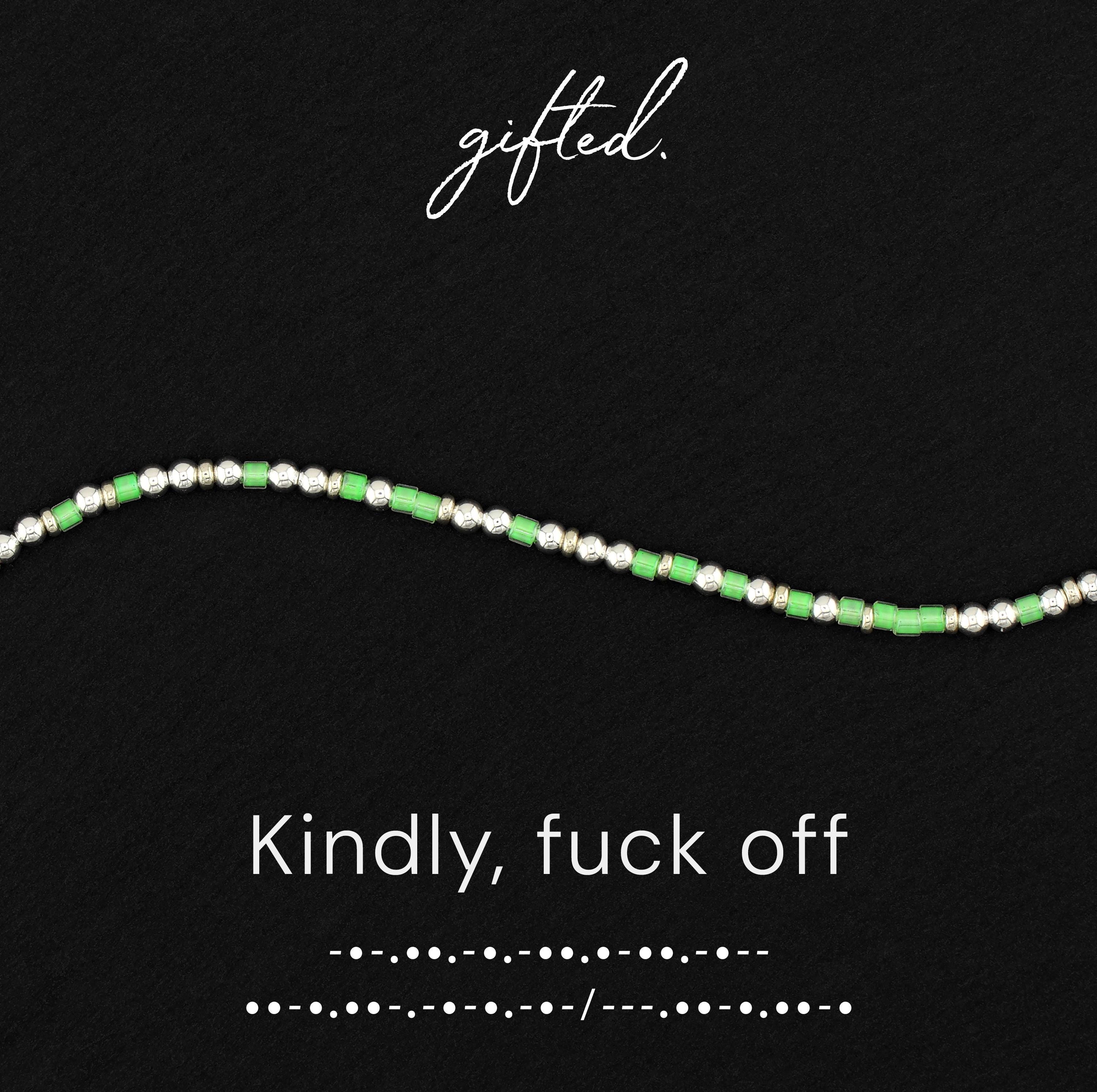Custom Morse Code Bracelet, Kindly Fuck Off | Funny Self Care Gift | Hidden Message Jewelry