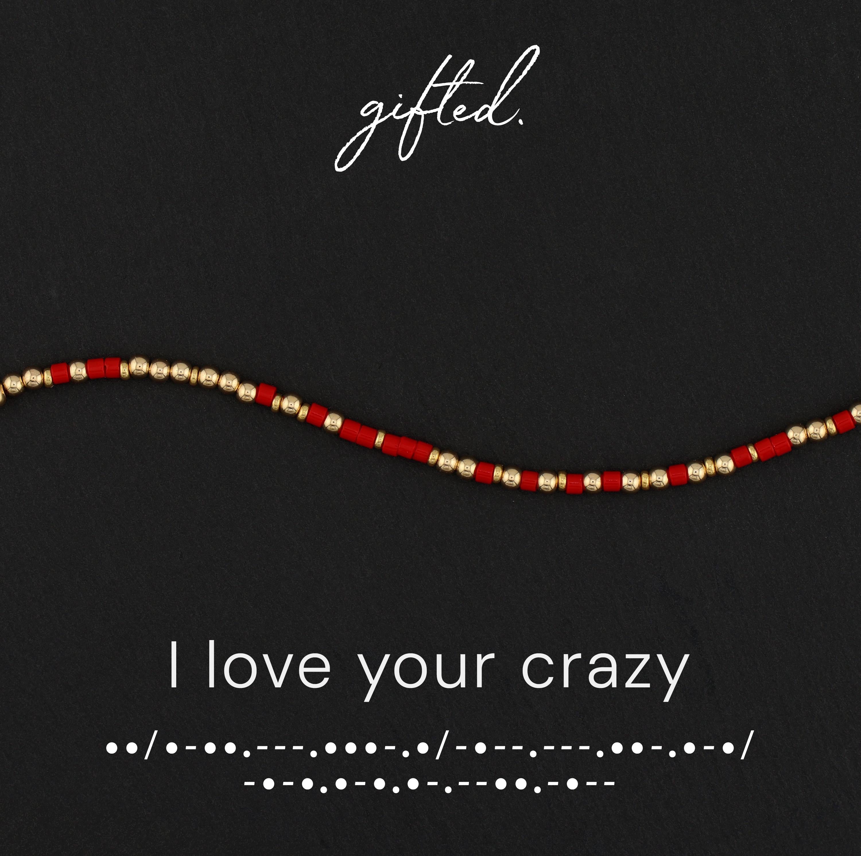 Custom Morse Code Bracelet, I Love Your Crazy | Funny Friend & Ride or Die Gift | Hidden Message Jewelry